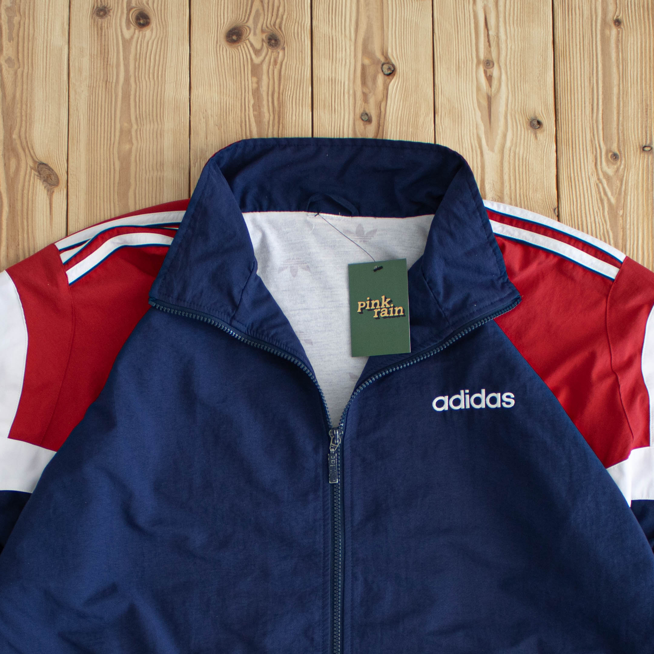 (XL) Adidas Vintage Embroidered Jacket Blue