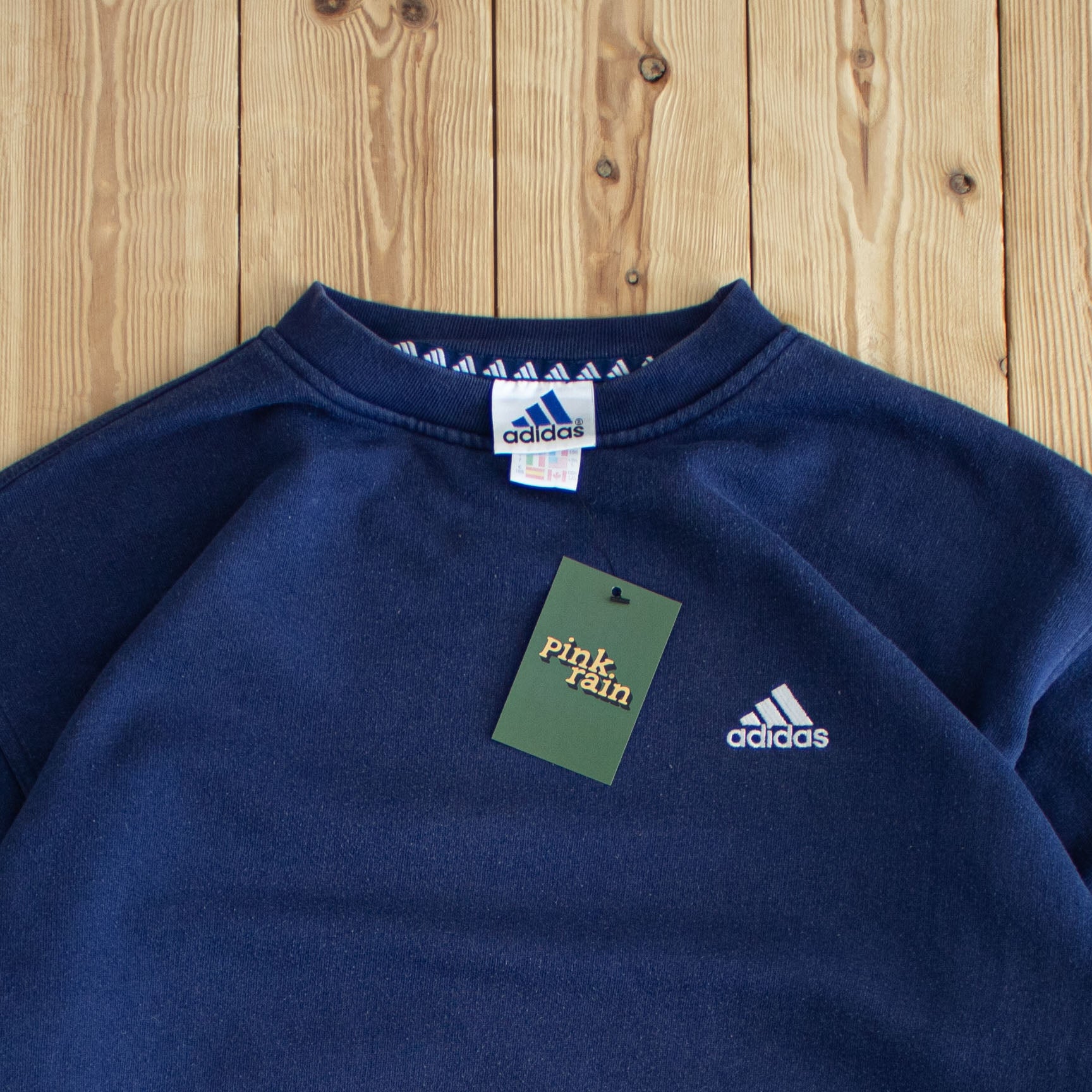 (L) Adidas Vintage Embroidered Sweatshirt Blue