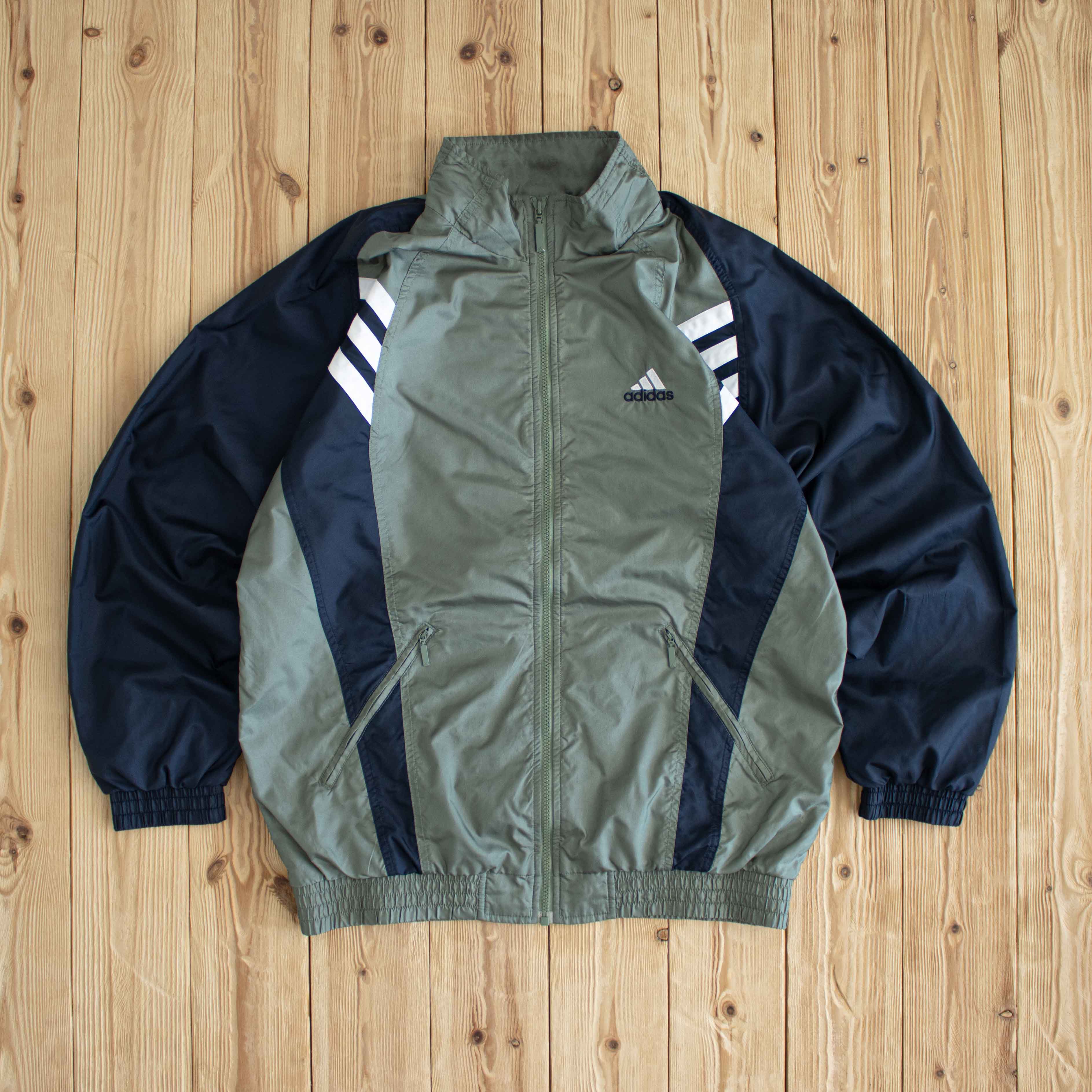 (L) Adidas Vintage Embroidered Jacket Green