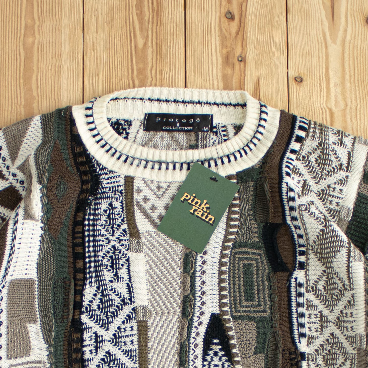 (M/L) Protege Vintage Sweater Forest Brown/Green
