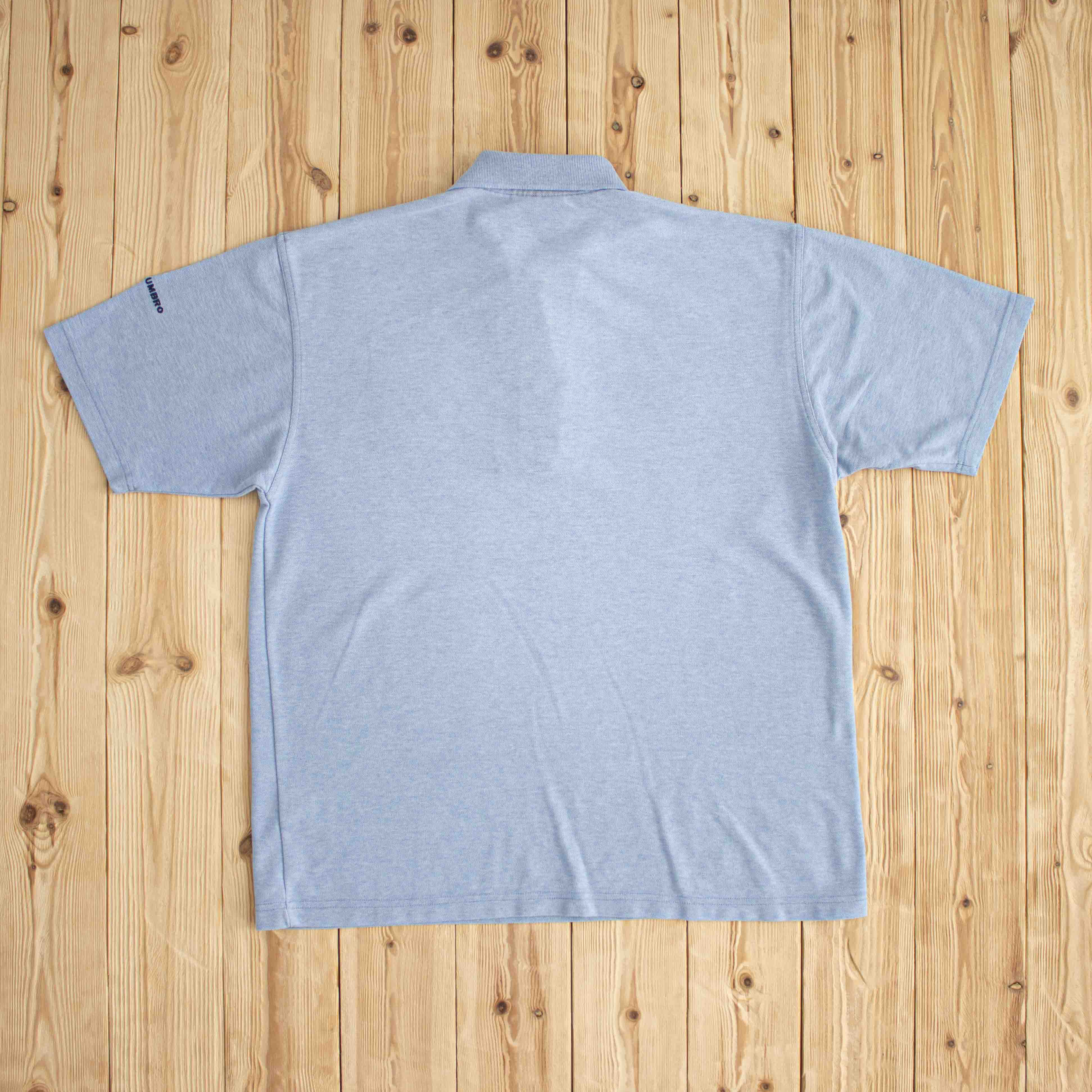 (M/L) Umbro England Vintage Embroidered Polo Blue