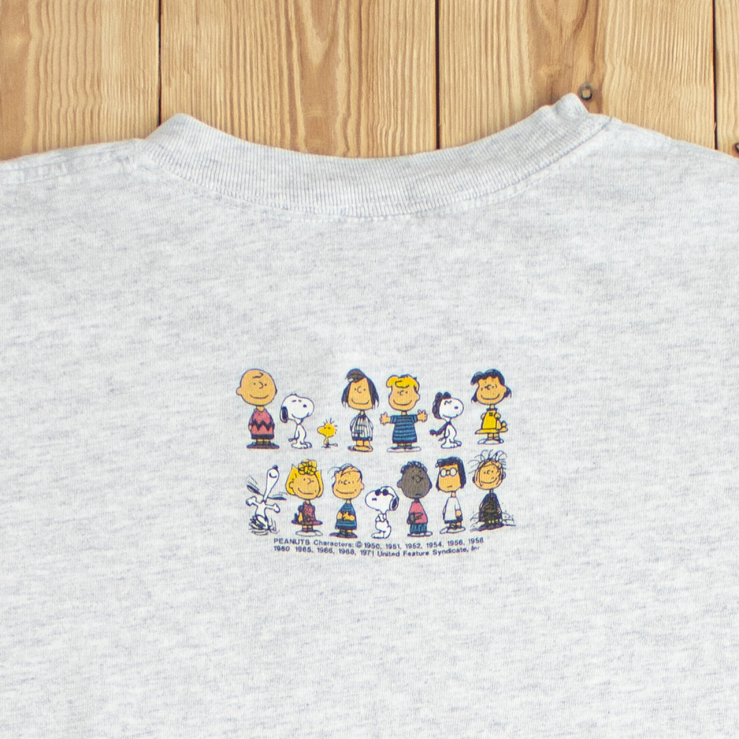 (S/M) 80s' Peanuts 'You Can Never Have Too Many Friends' Vintage Single Stitch T-Shirt Gray