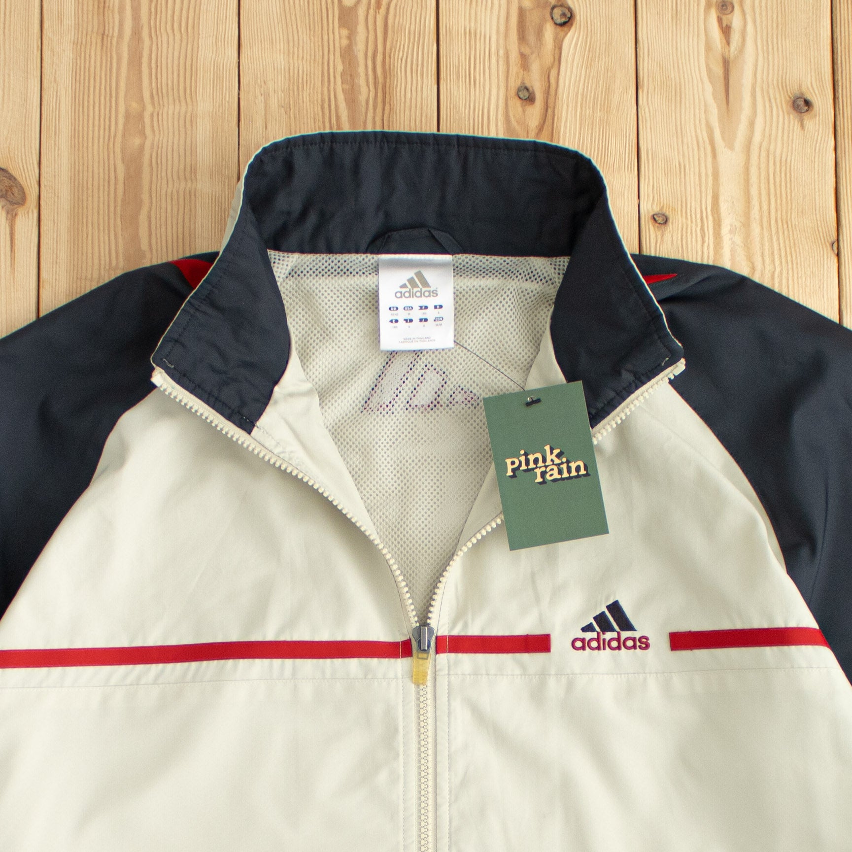 (M/L) Adidas Vintage Embroidered Jacket Beige
