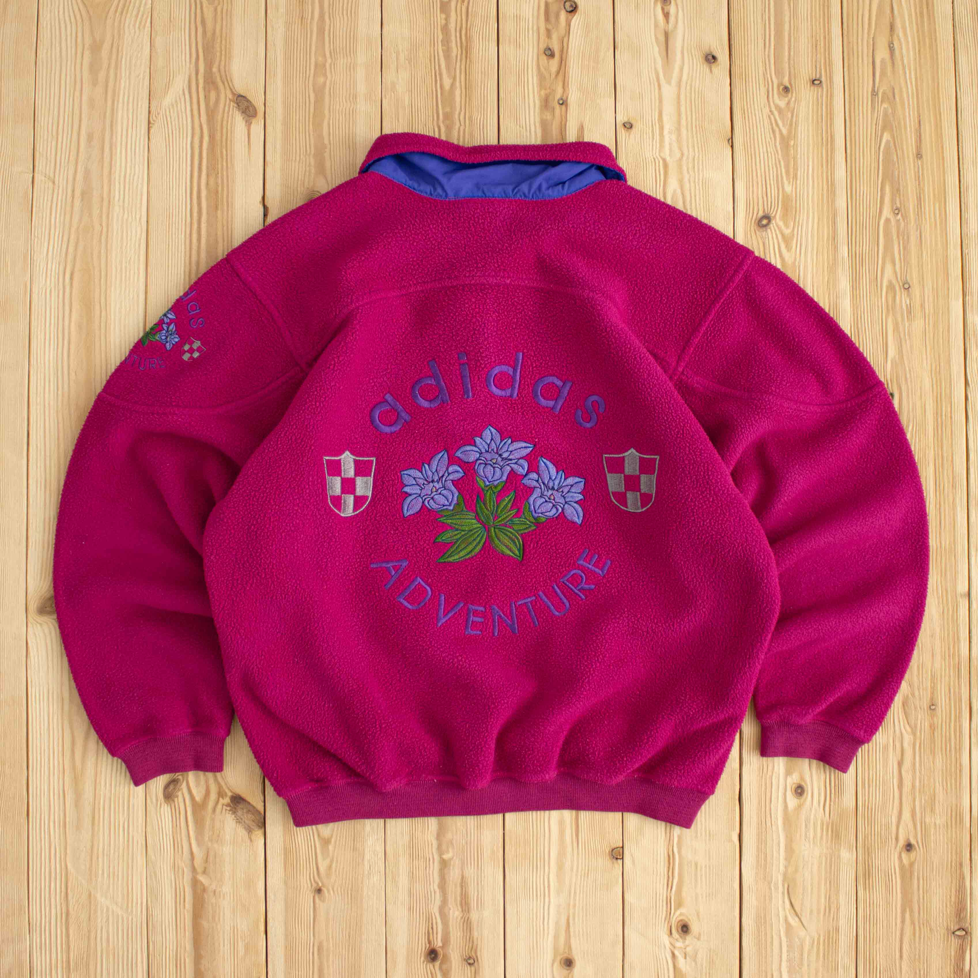 (M) Adidas Adventure Vintage Embroidered Fleece Pink