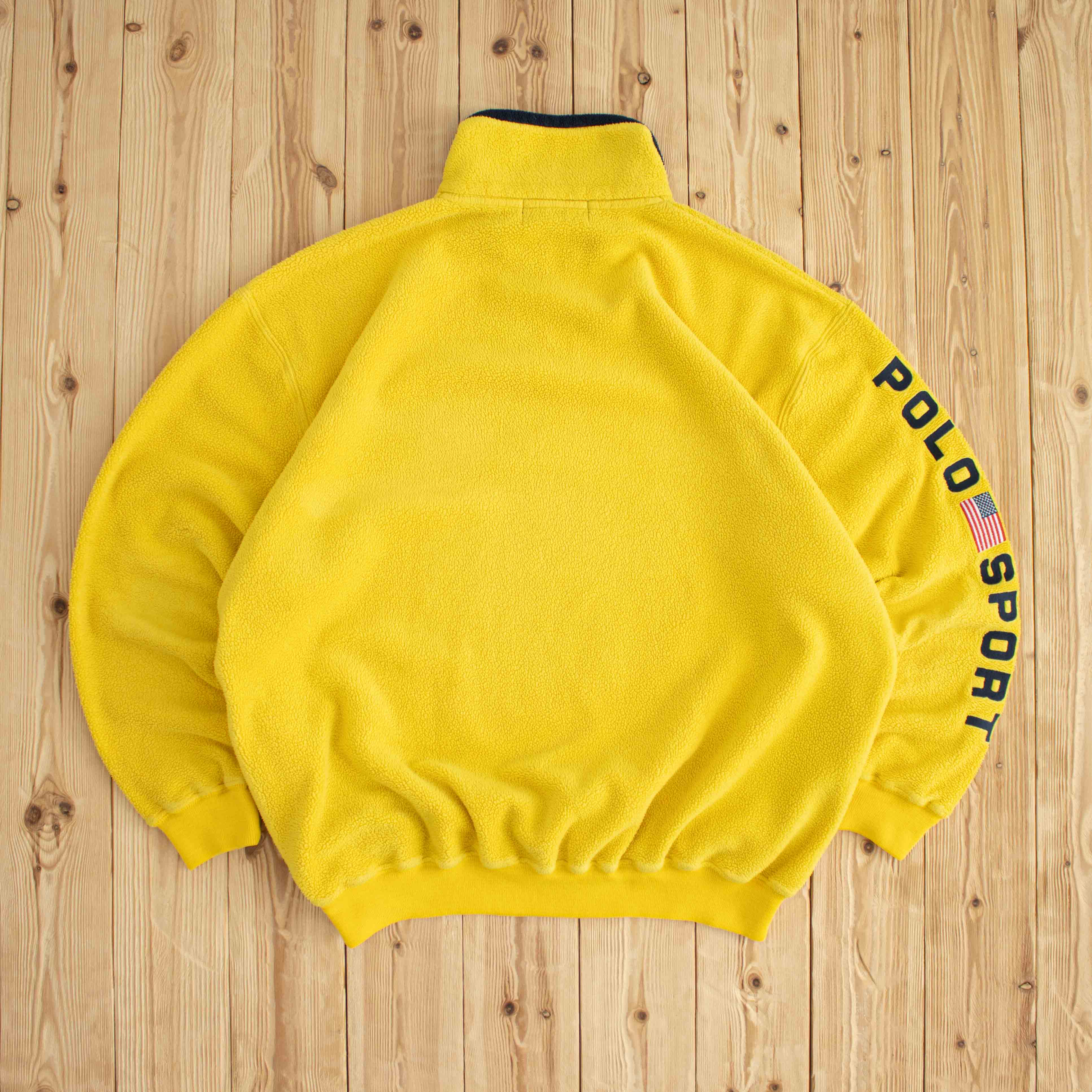 (XL) Polo Sport Ralph Lauren Vintage Embroidered Quarter-Zip Yellow