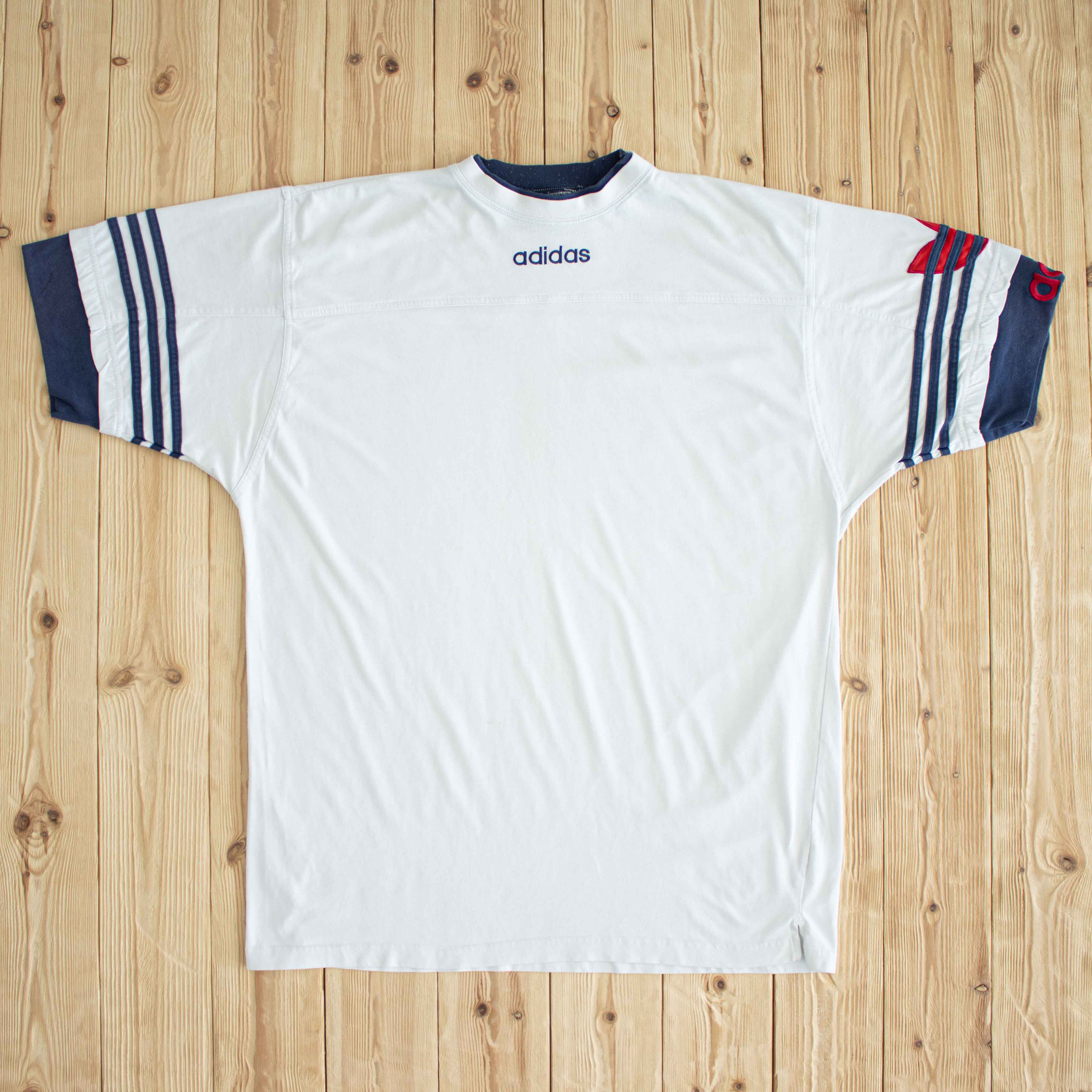 (L) Adidas Vintage Embroidered T-Shirt White
