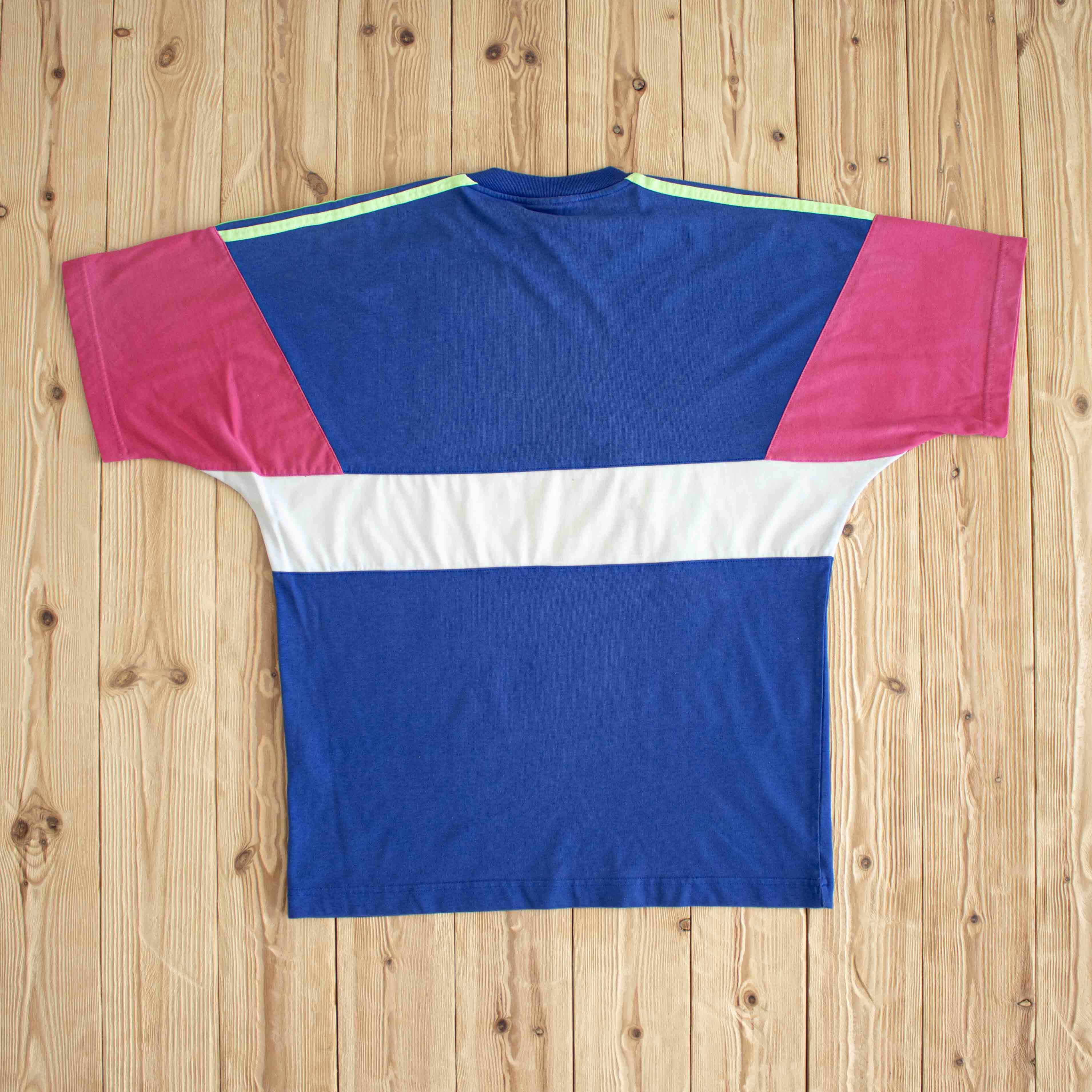 (M) Adidas Vintage Embroidered T-Shirt Blue