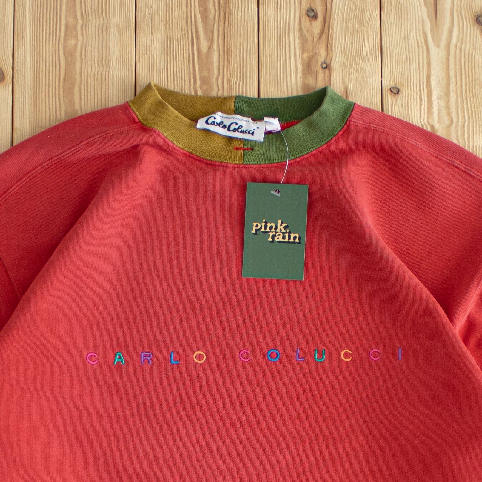 (M) Carlo Colucci Vintage Embroidered Sweatshirt Red