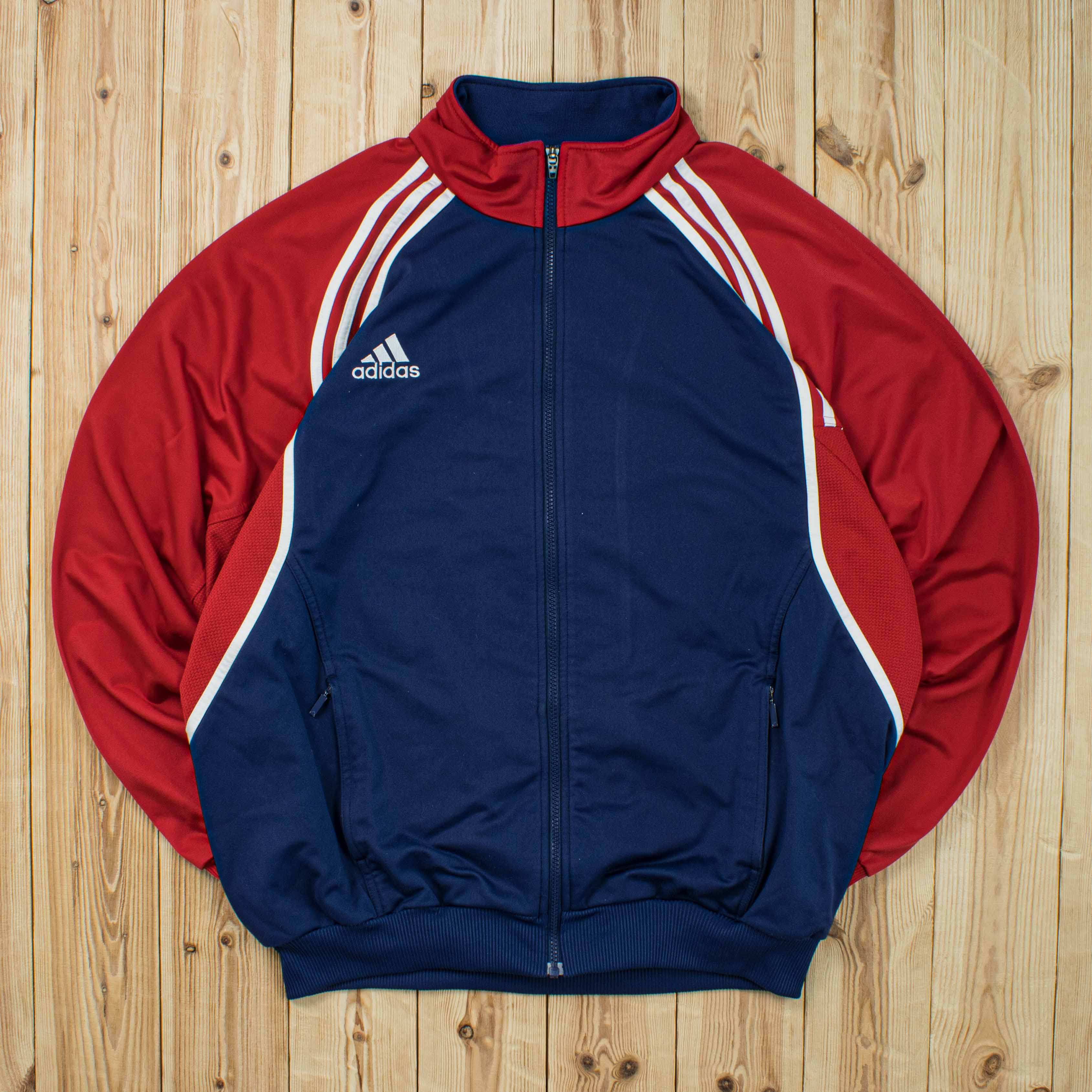 (L) Vintage Adidas Essential Embroidered Full-Zip Sweatshirt