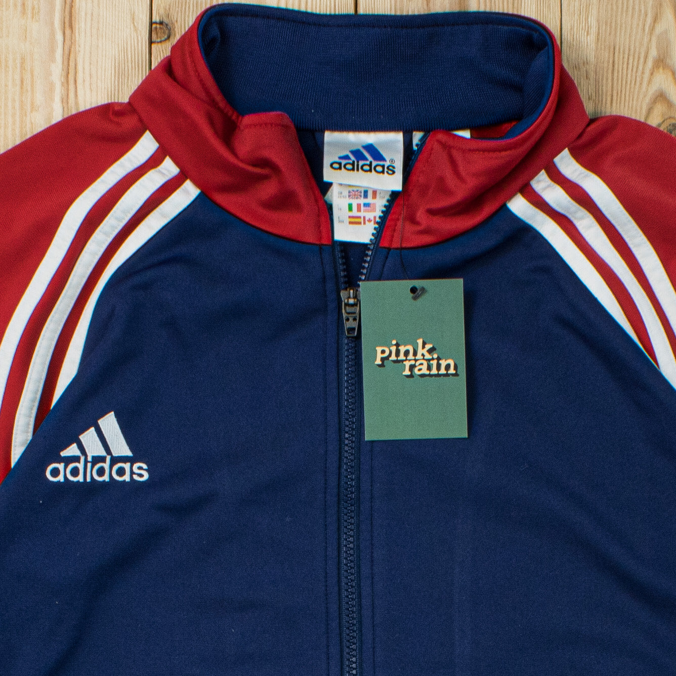 (L) Vintage Adidas Essential Embroidered Full-Zip Sweatshirt
