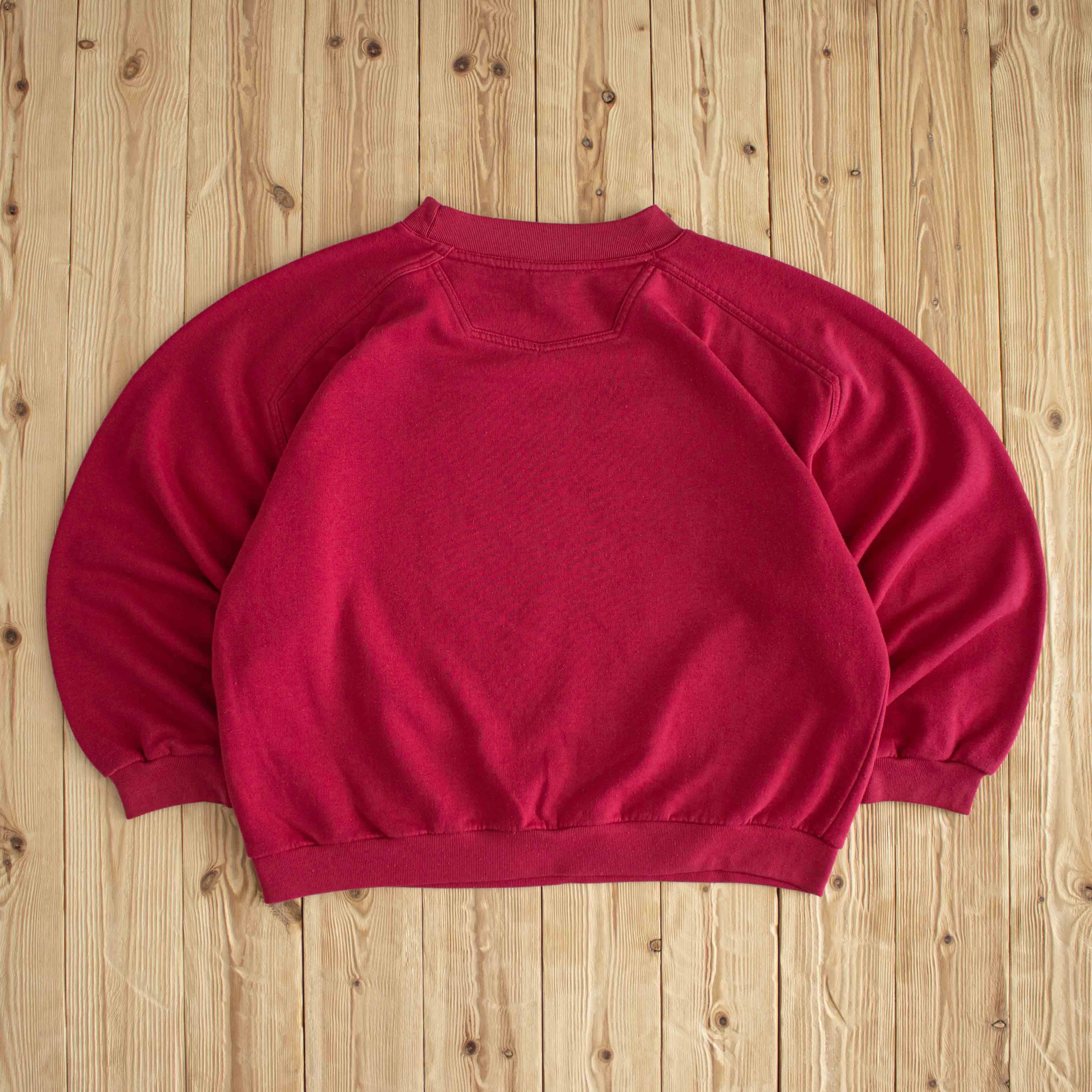 (L/XL) Nike 'Just Do It' Vintage Embroidered Sweatshirt Red