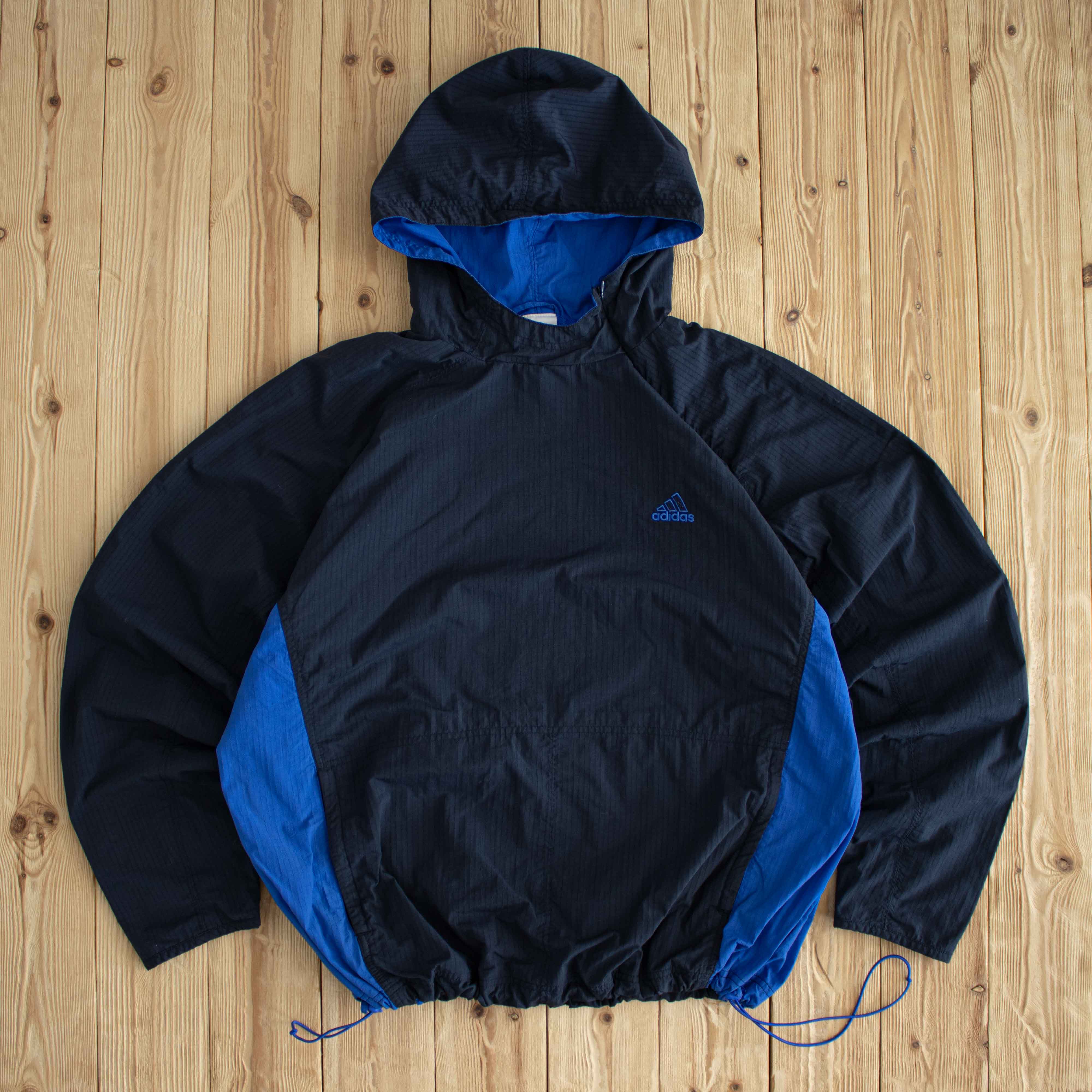 (XL) Adidas Vintage Embroidered Jacket Blue