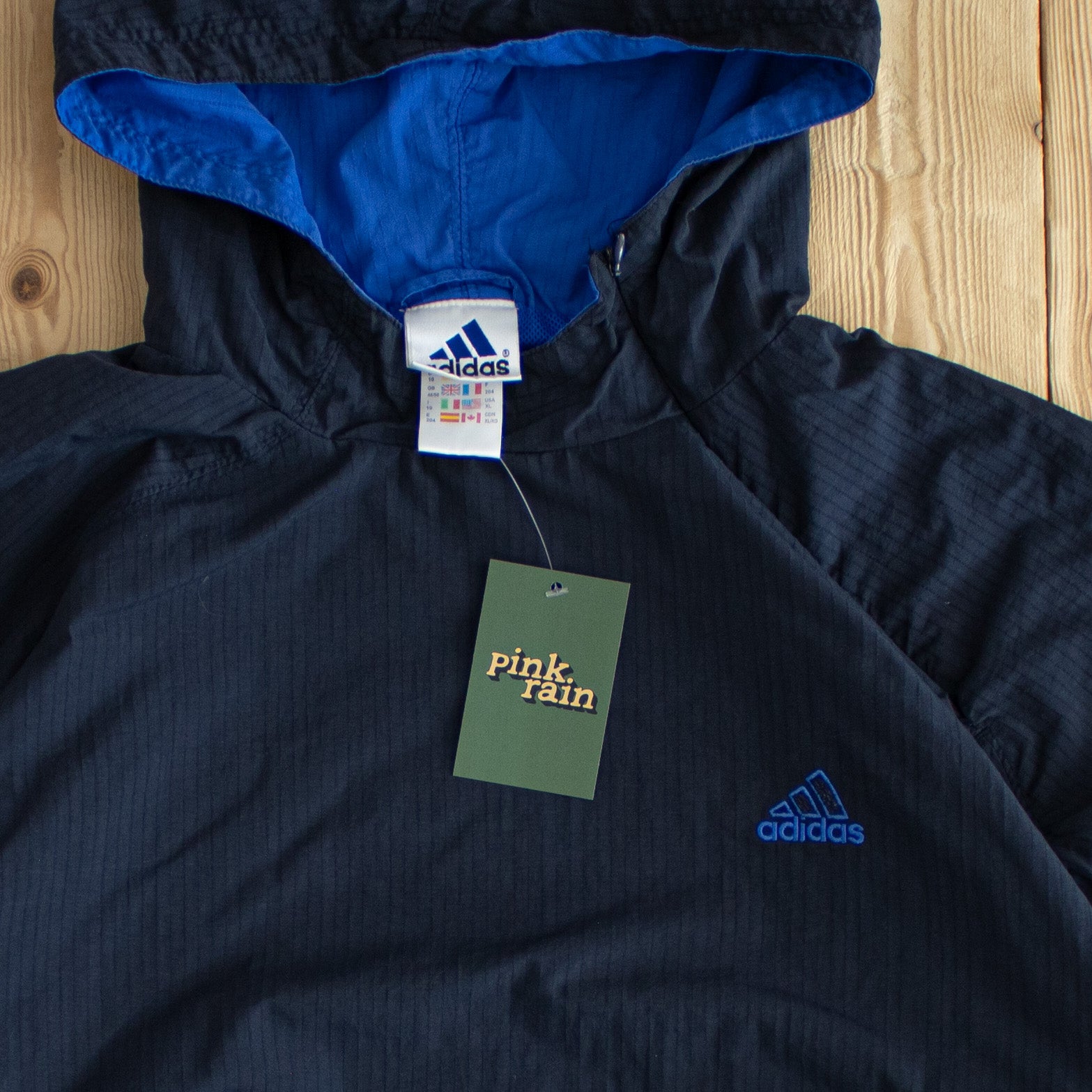 (XL) Adidas Vintage Embroidered Jacket Blue