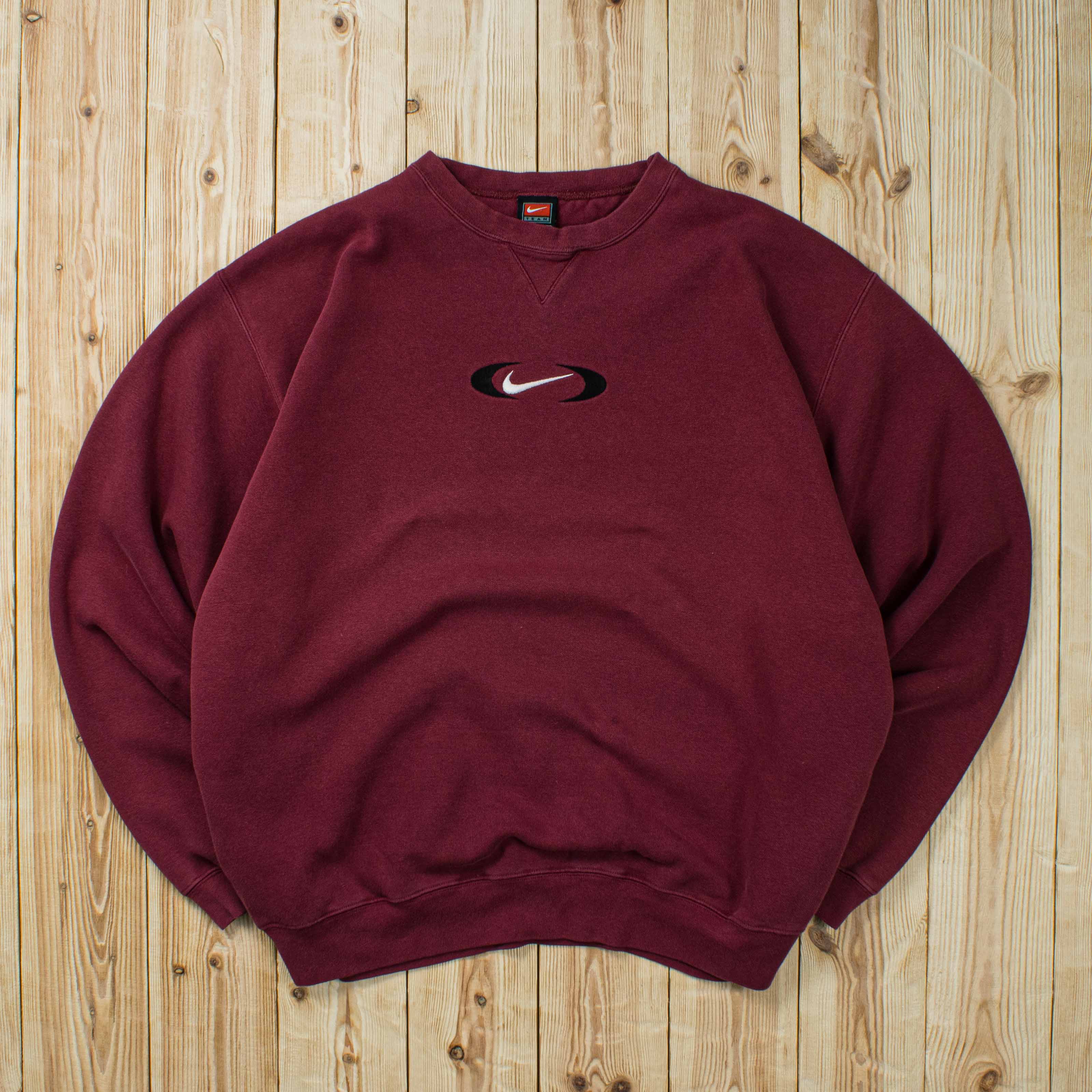 (XL) Vintage Nike Center Swoosh Embroidered Sweatshirt