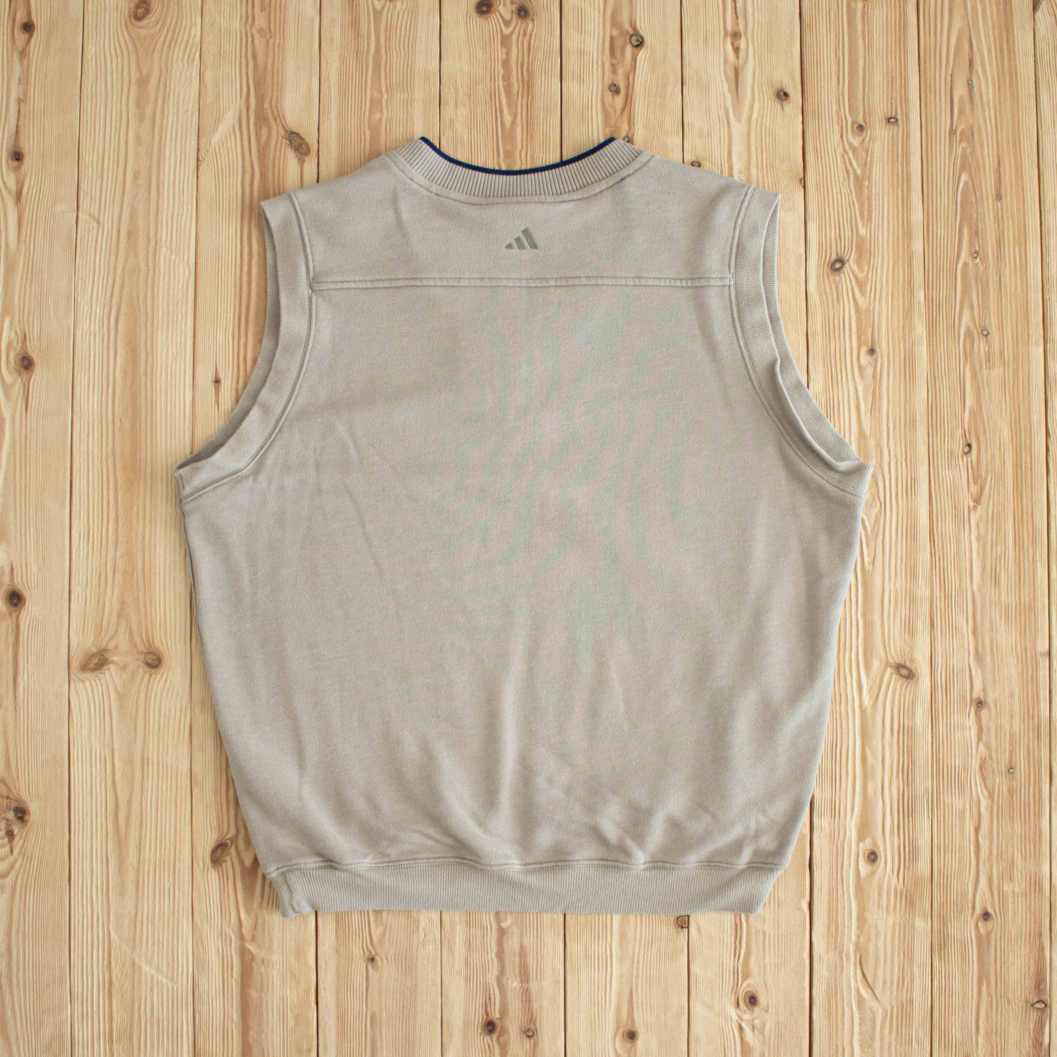 (L) Adidas Golf Vintage Embroidered Vest Beige