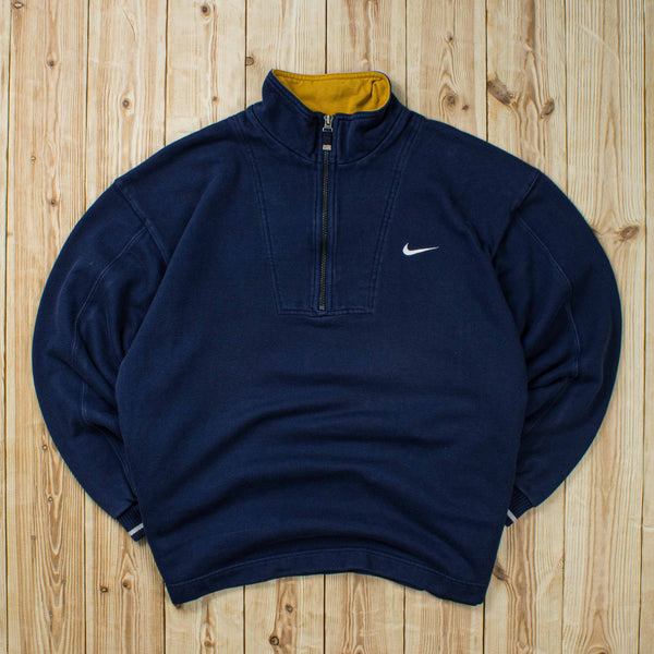 (L) Vintage Nike Essential Embroidered Quarter-Zip Sweatshirt
