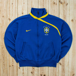 (S) Vintage Nike Brasil Embroidered Full-Zip Sweatshirt