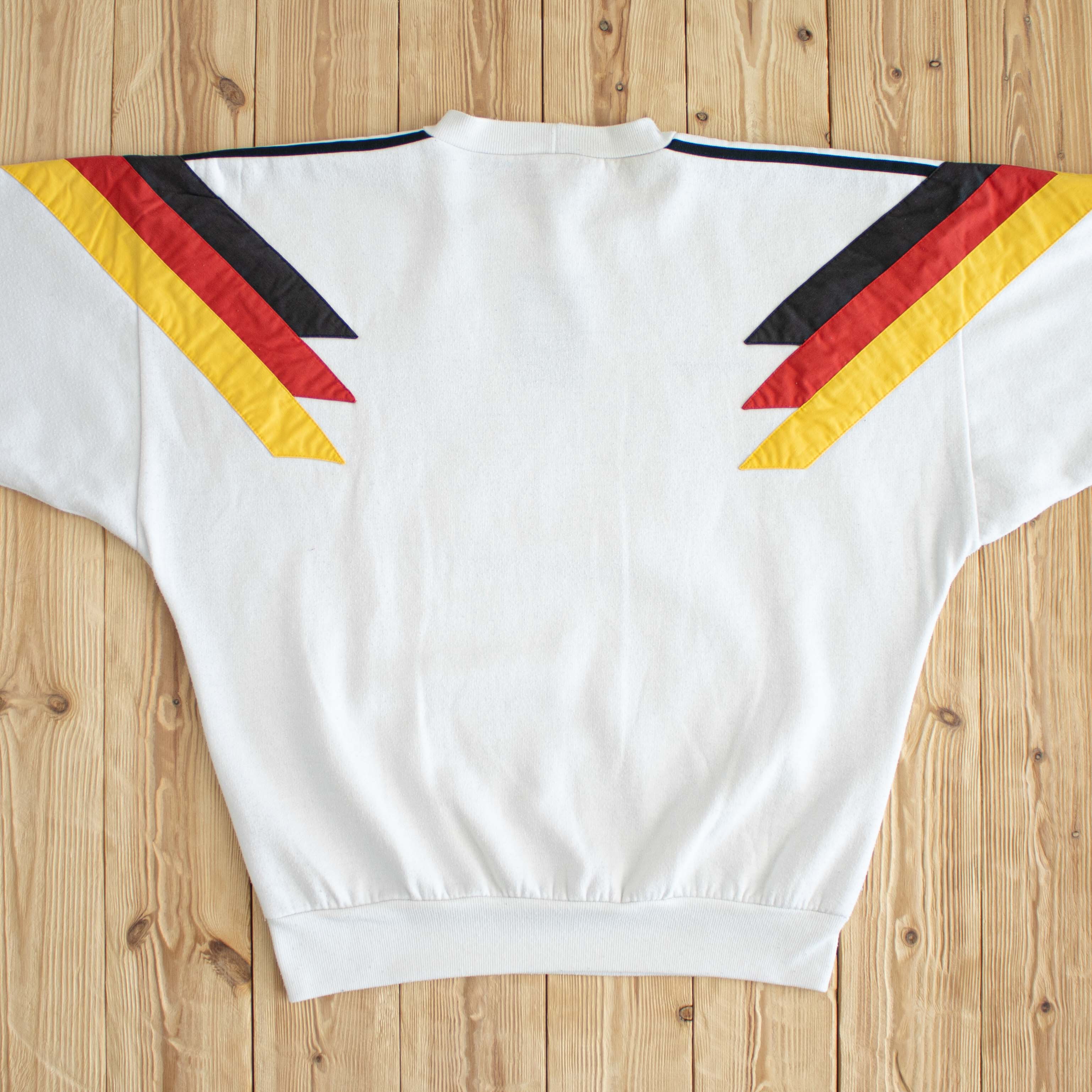 (M) 1992 Adidas Deutscher Fussball-Bund Vintage Embroidered Sweatshirt White