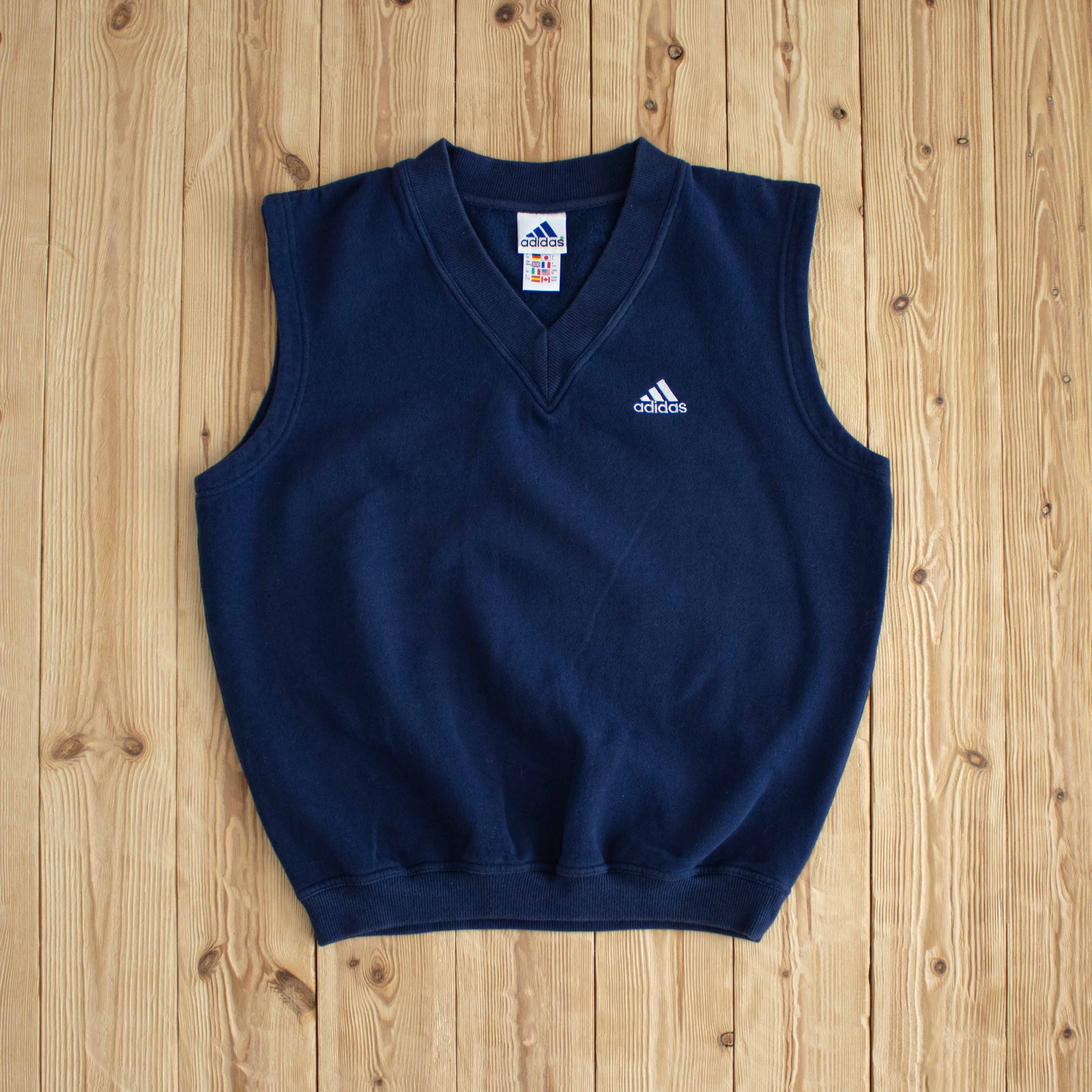(M) Adidas Vintage Embroidered Vest Blue