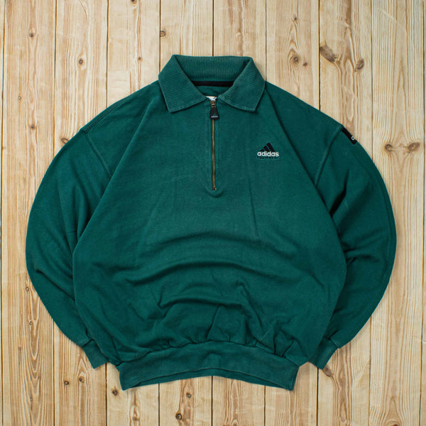 (M) Vintage Adidas Equipment Embroidered Quarter-Zip Sweatshirt