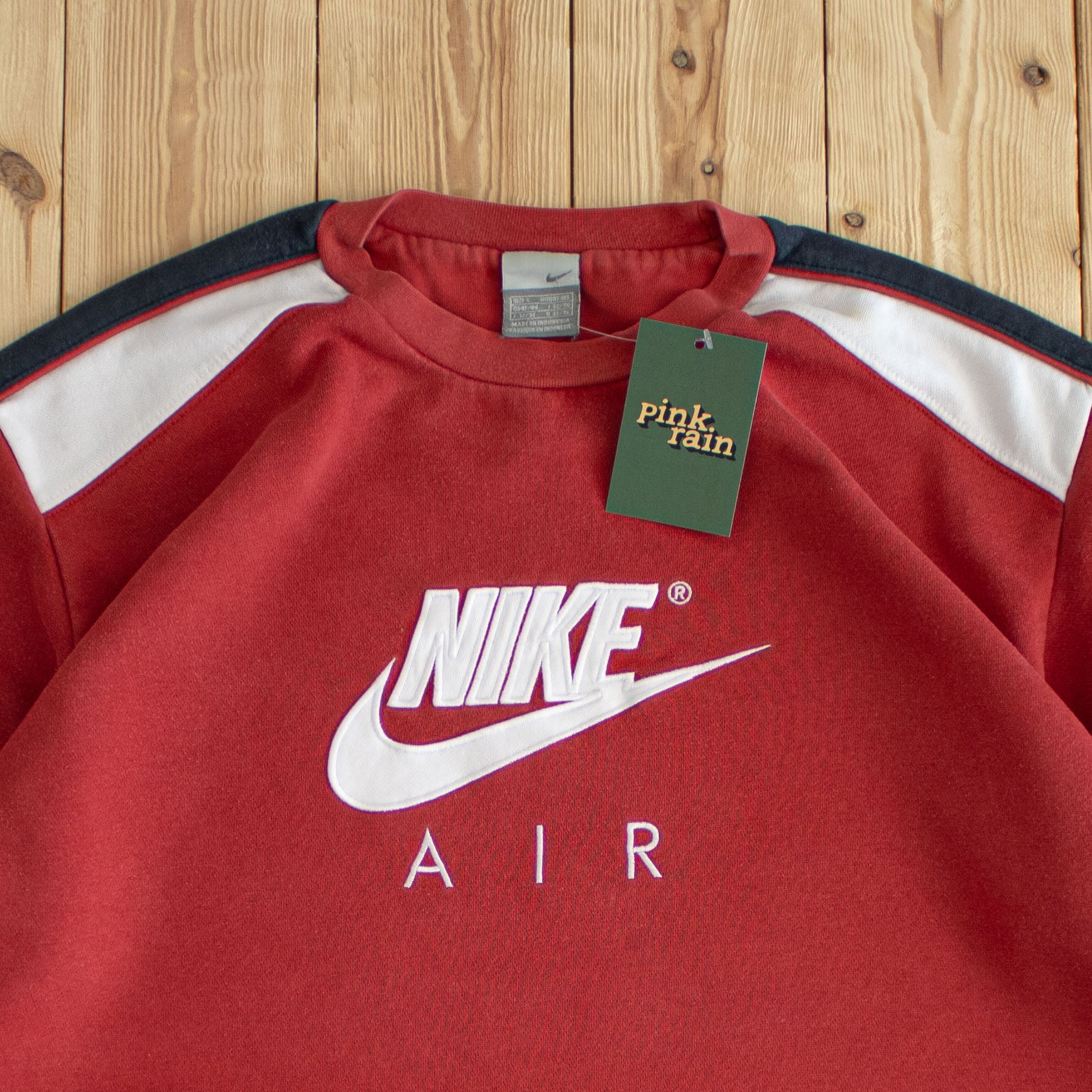 (L) Nike Air Vintage Embroidered Sweatshirt Red
