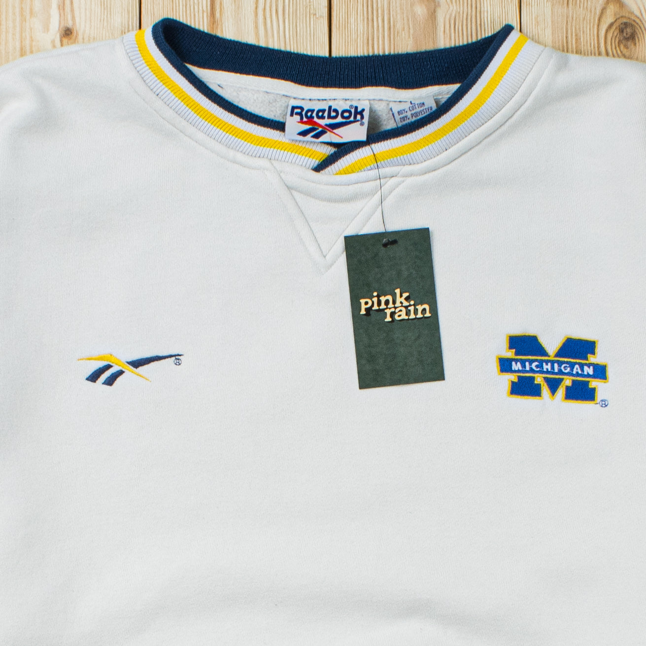 (L) Vintage Reebok Michigan Essential Embroidered Sweatshirt