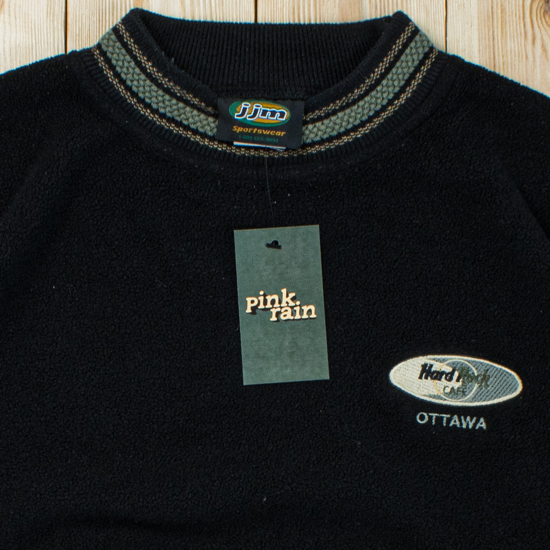 (L) Vintage Hard Rock Cafe Ottawa Embroidered Fleece Sweatshirt