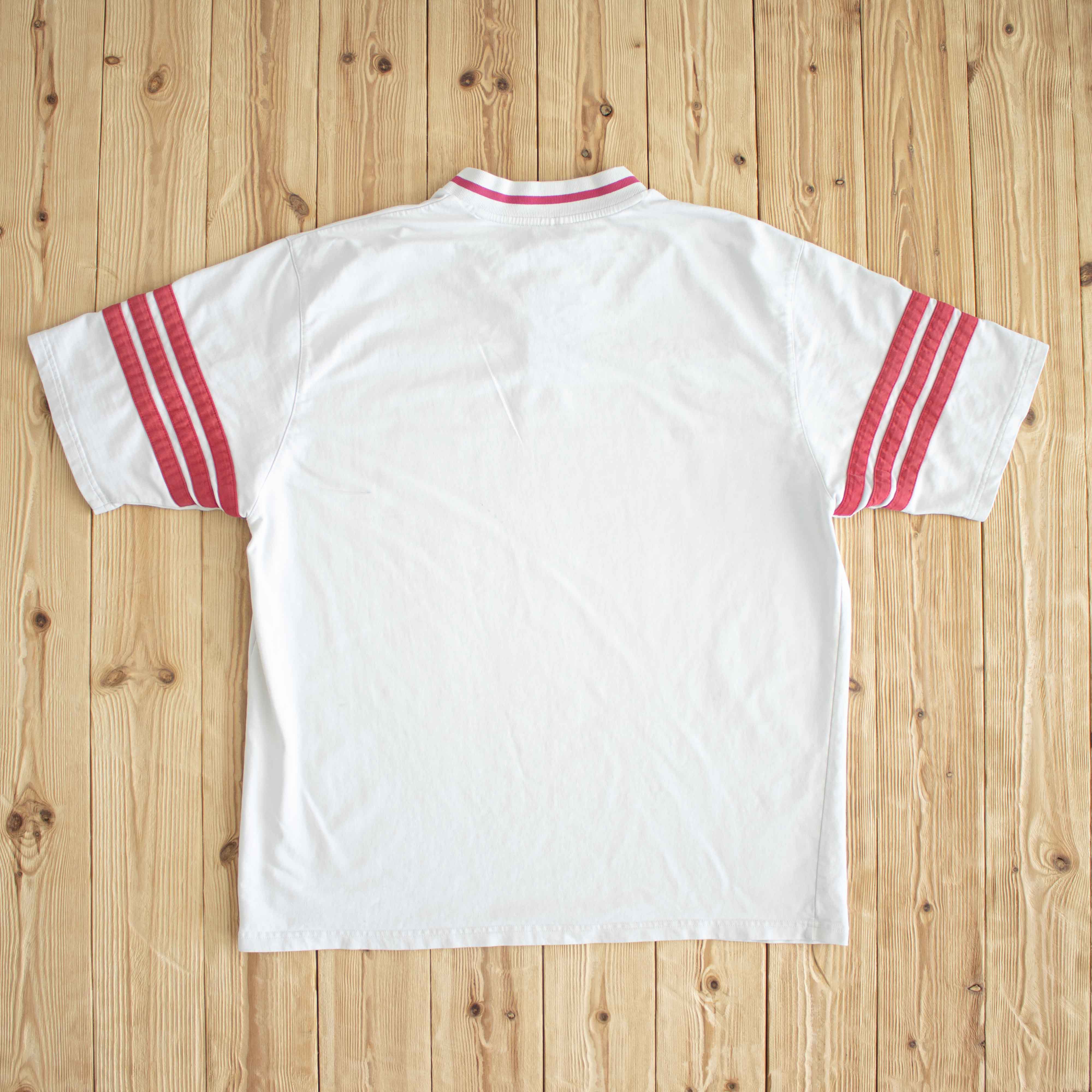 (XL) Adidas Center Logo Vintage Embroidered T-Shirt White