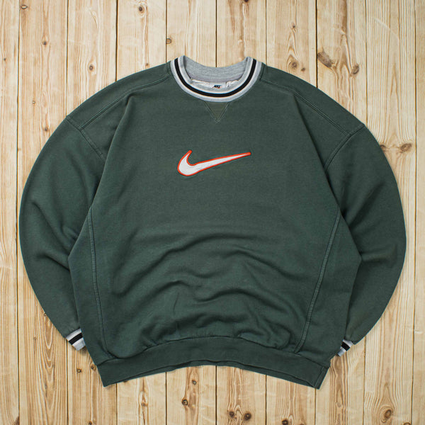(L/XL) Vintage Nike Swoosh Embroidered Sweatshirt