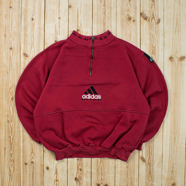 (S) Vintage Adidas Equipment Embroidered Quarter-Zip Sweatshirt