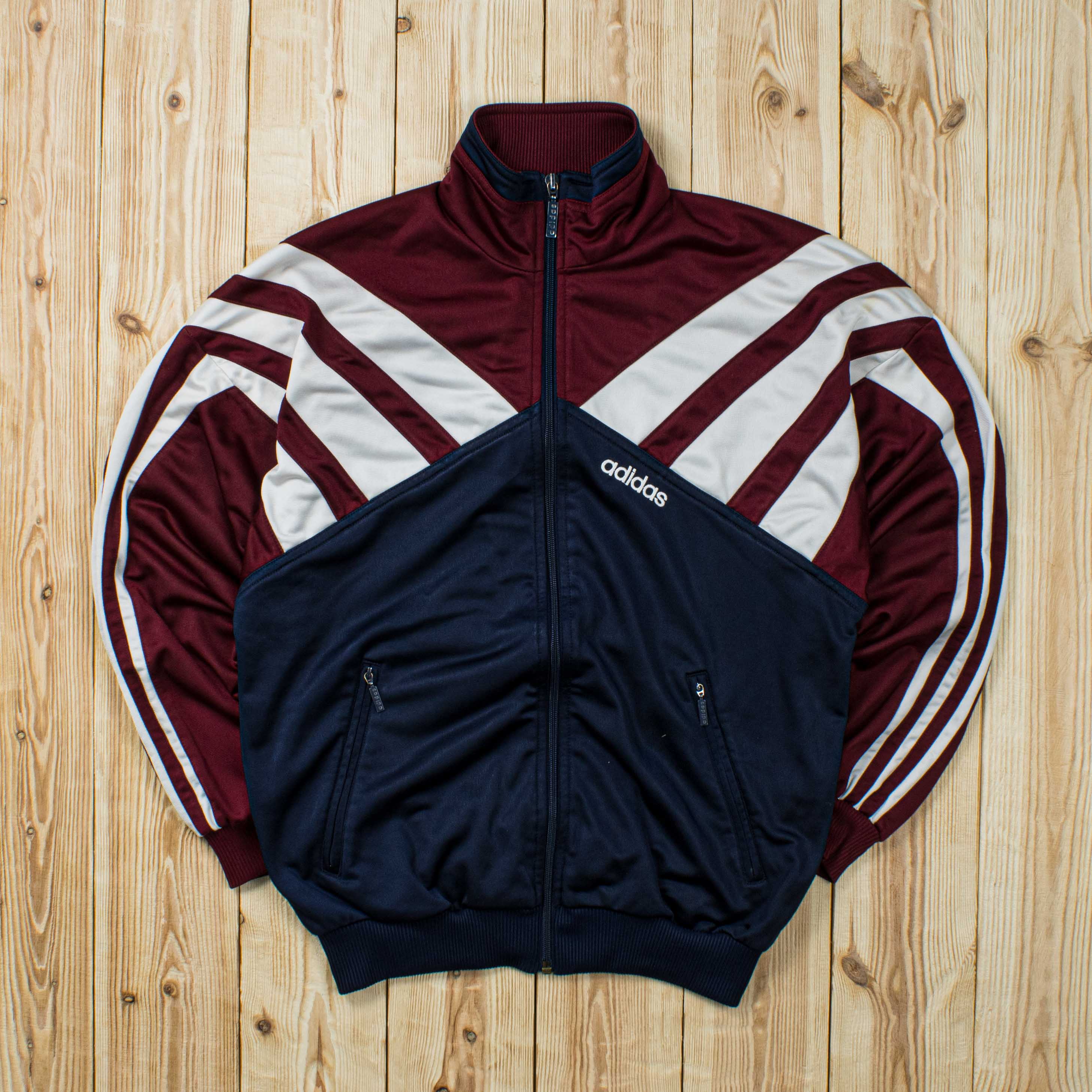 (S) Vintage Adidas Essential Embroidered Full-Zip Sweatshirt