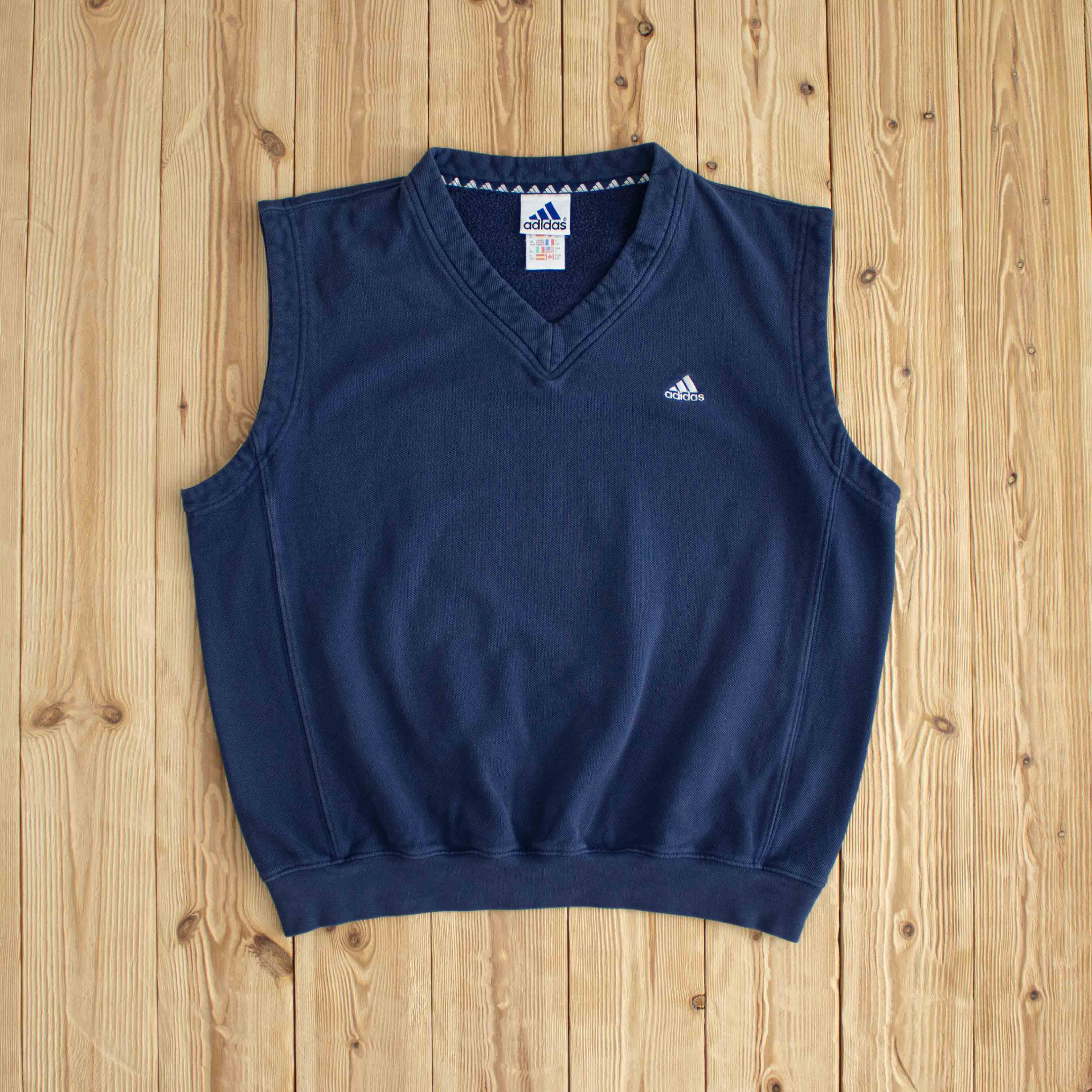 (M) Adidas Vintage Embroidered Vest Blue