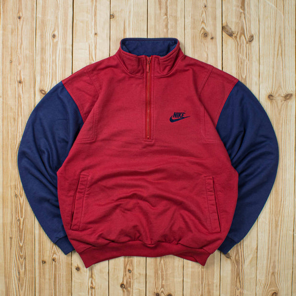 (M) Vintage Nike Essential Embroidered Quarter-Zip Sweatshirt