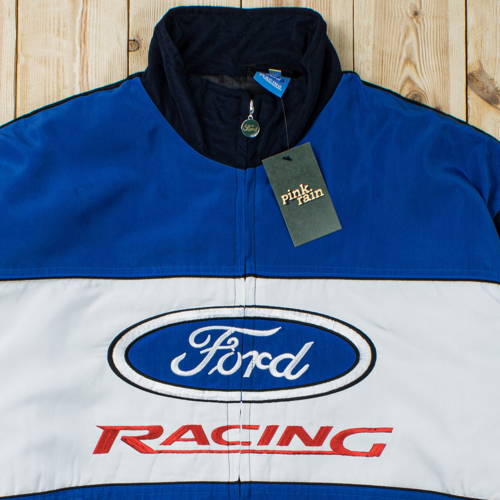 (XL) Vintage Ford Racing Embroidered Puffer Jacket