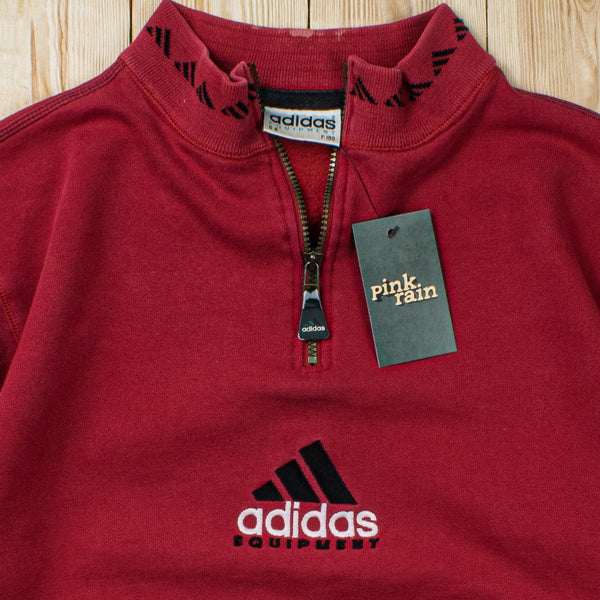 (S/M) Vintage Adidas Equipment Embroidered Quarter-Zip Sweatshirt