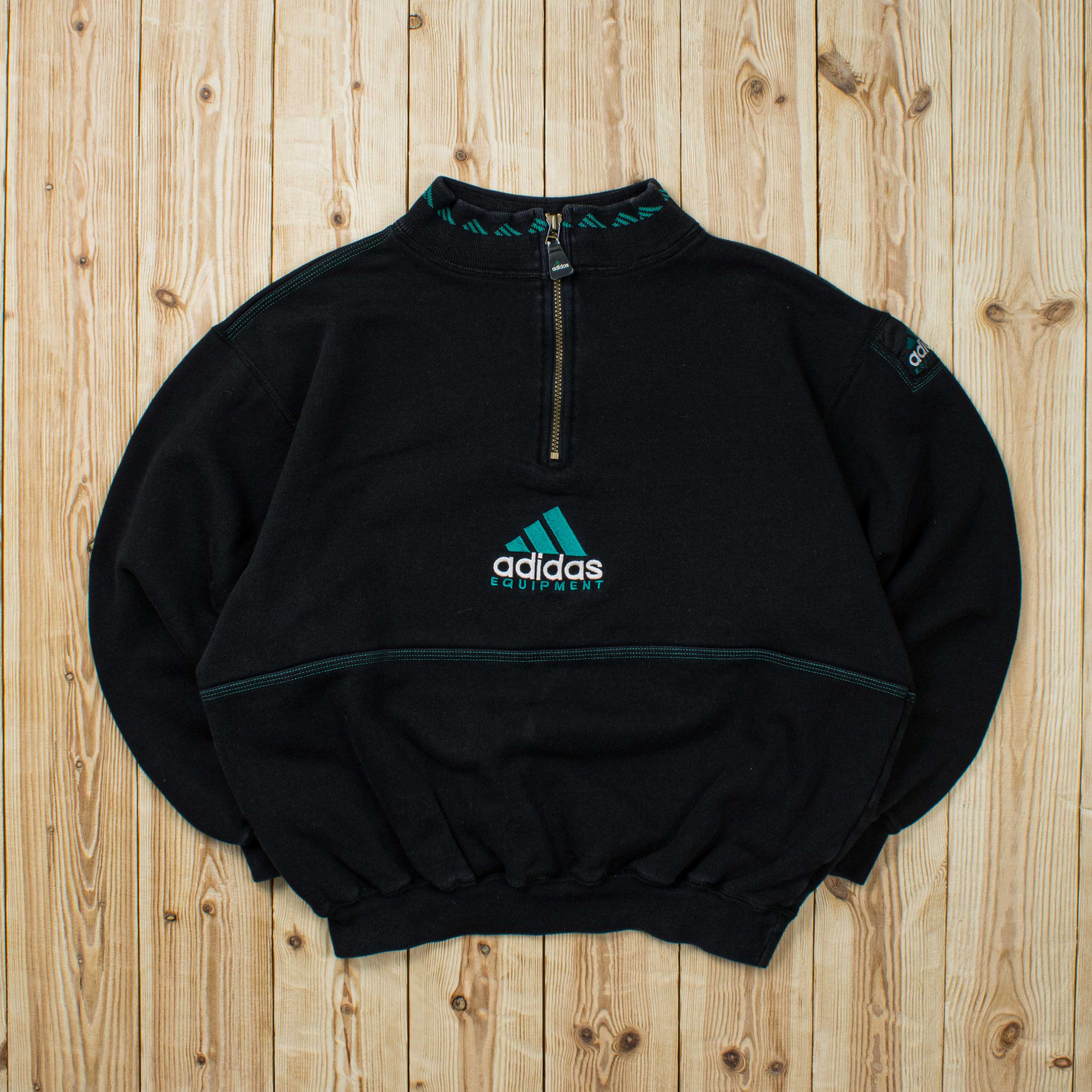 (M) Vintage Adidas Equipment Embroidered Quarter-Zip Sweatshirt