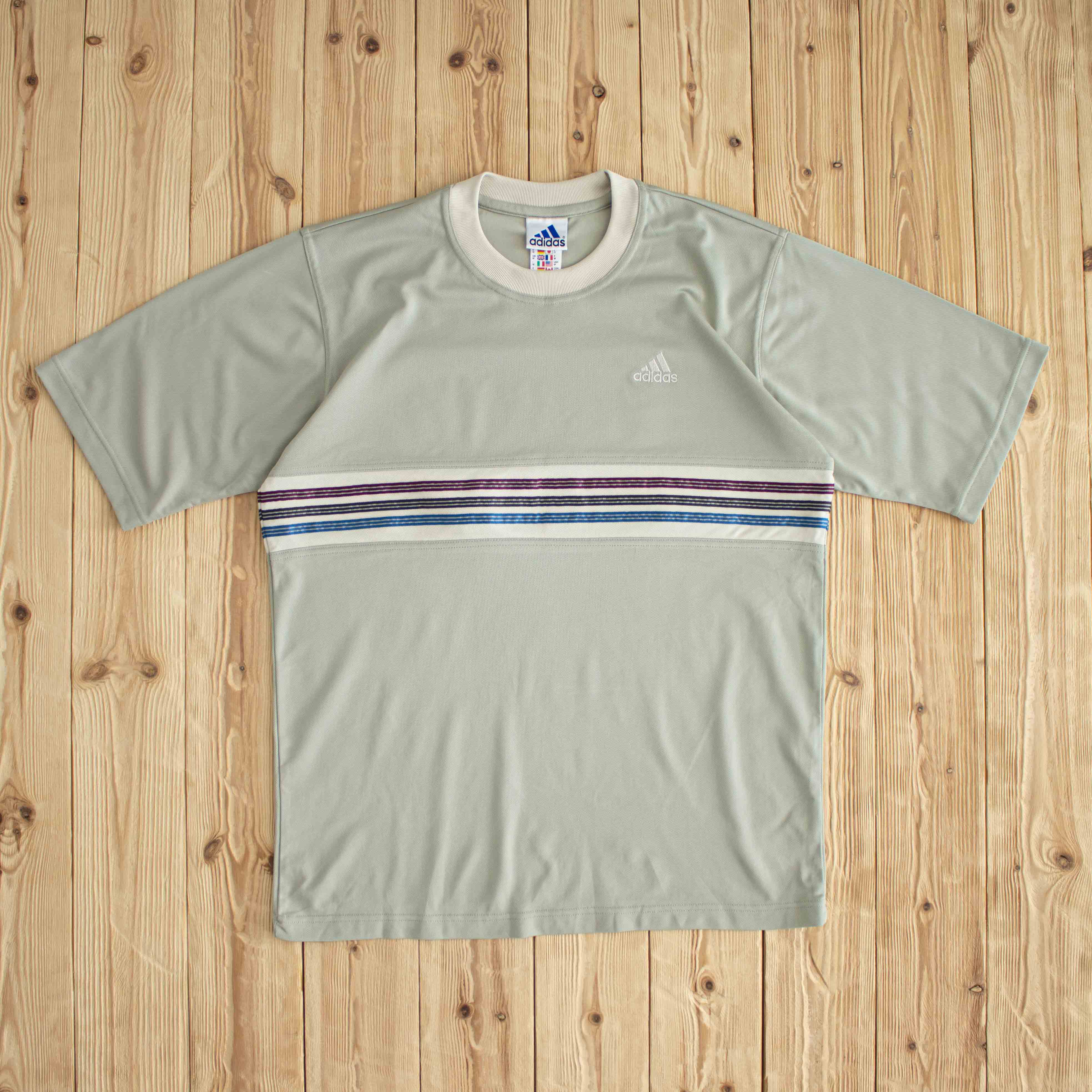 (M/L) Adidas Vintage Embroidered T-Shirt Beige