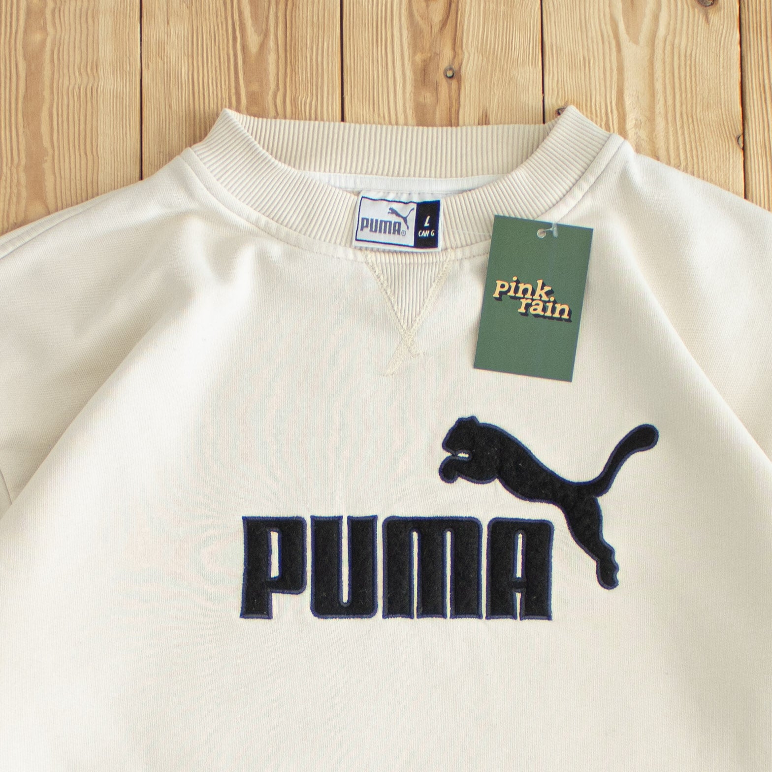 (L) Puma Vintage Embroidered Sweatshirt Beige