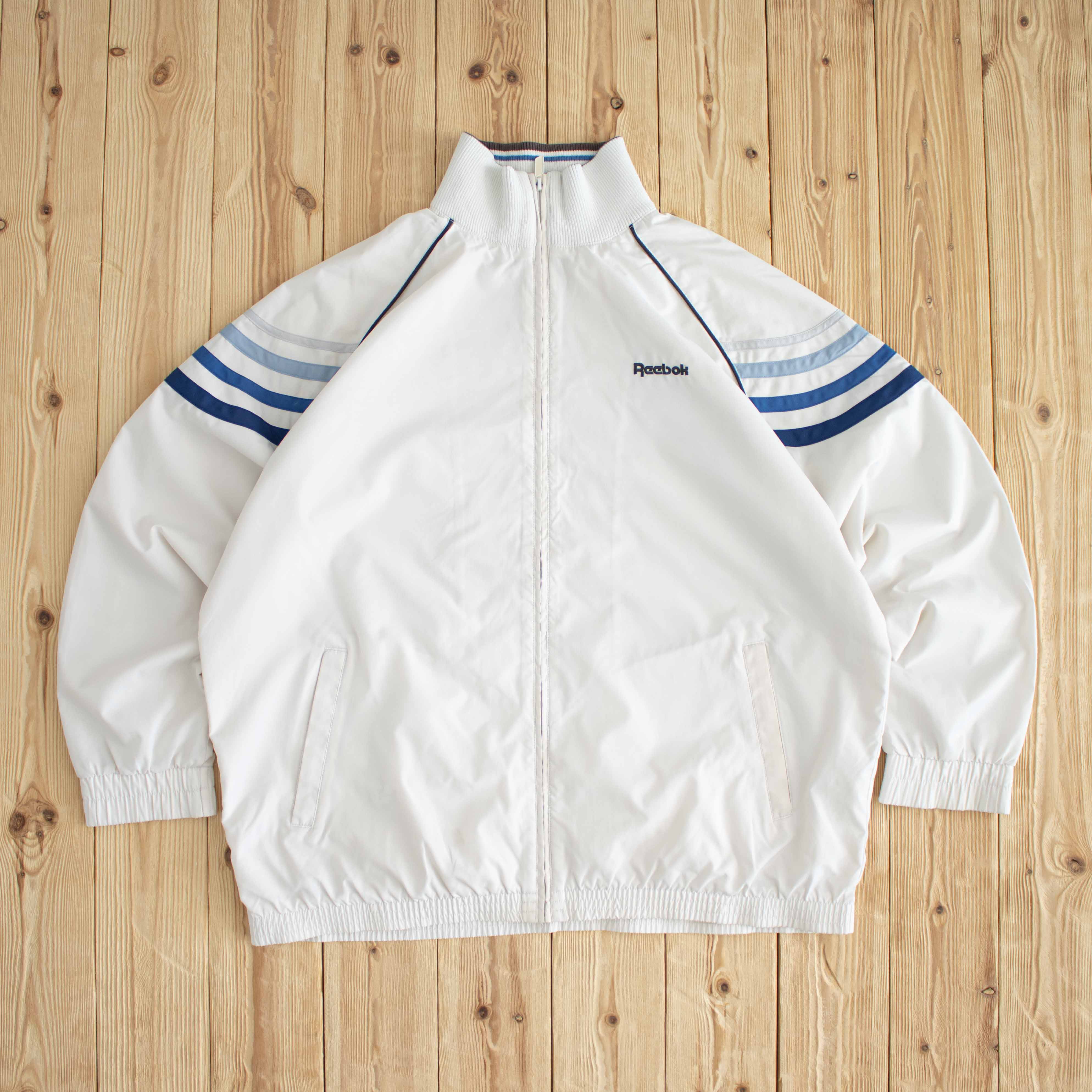 (L/XL) Reebok Vintage Embroidered Jacket Beige