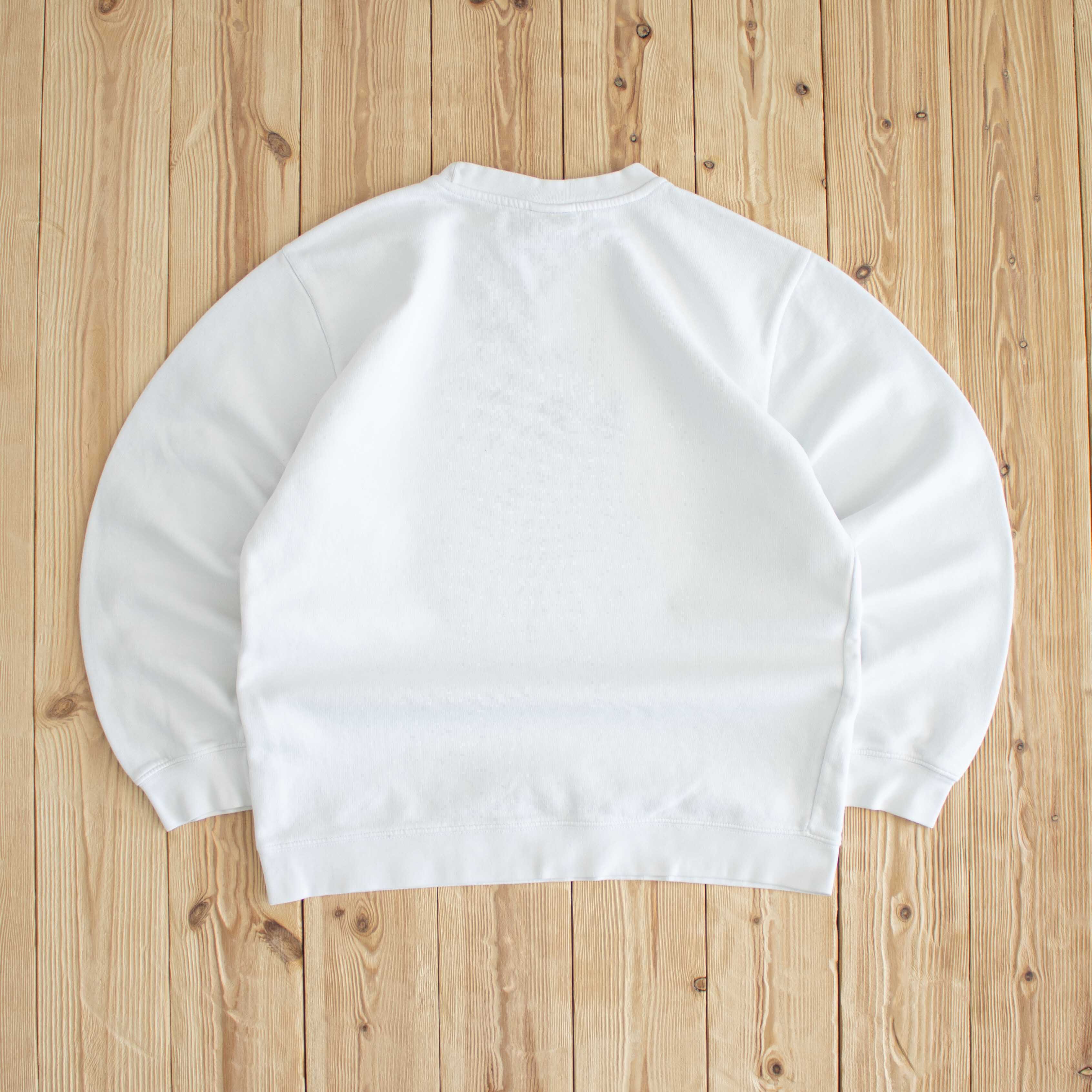 (S) Nike Swoosh Vintage Embroidered Sweatshirt White