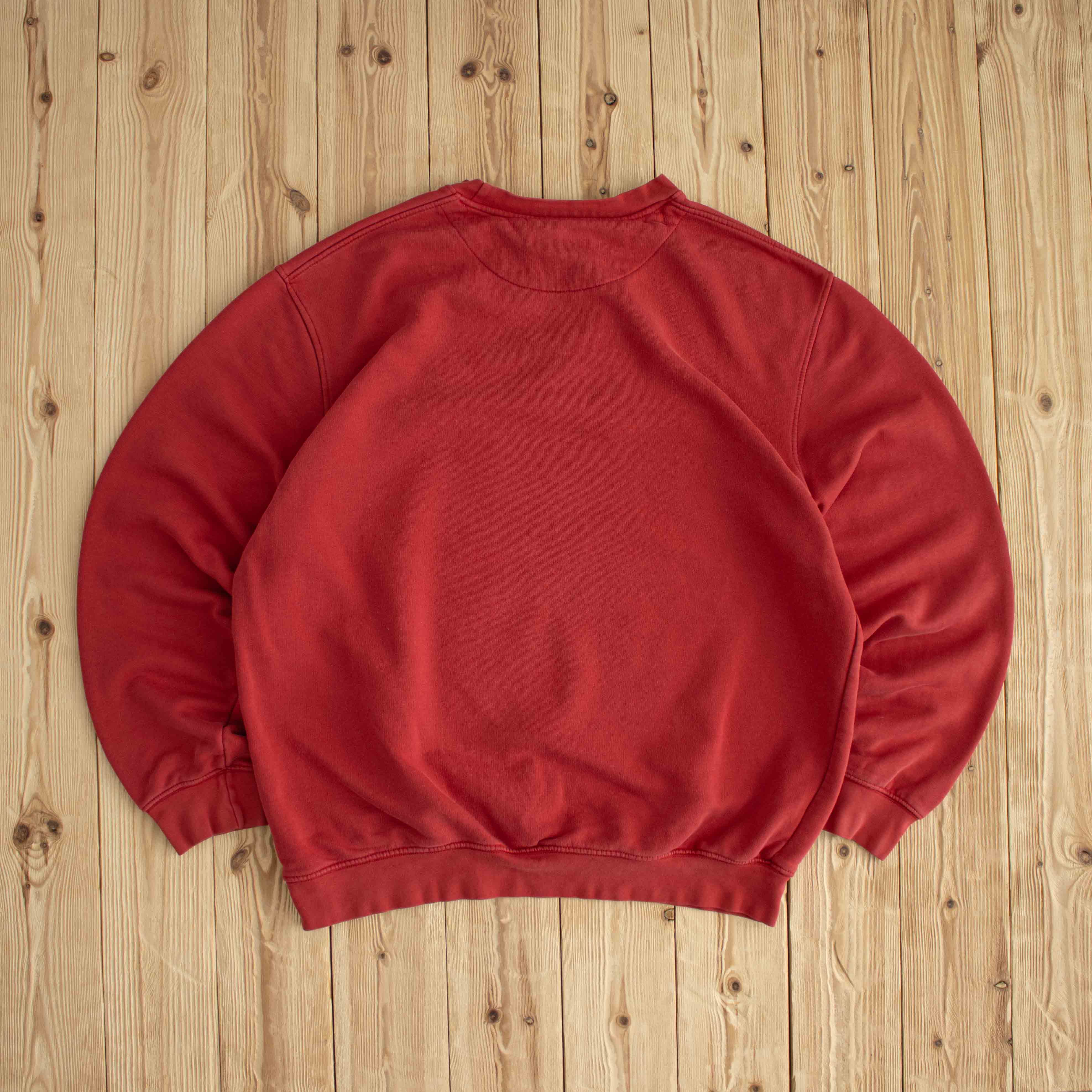 (L/XL) Nike Swoosh Flowers Vintage Custom Embroidered Sweatshirt Red