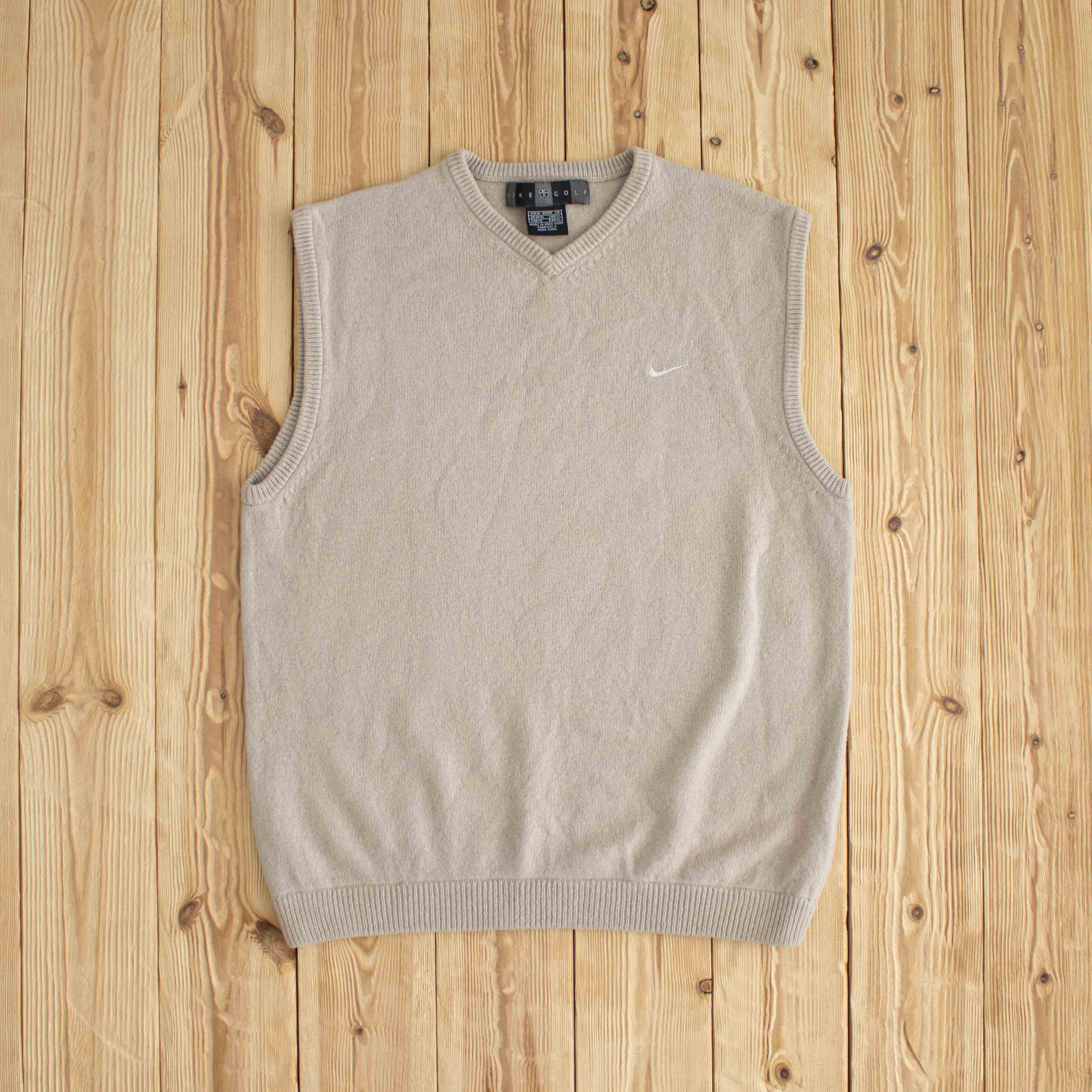 (M) Nike Golf Vintage Embroidered Vest Beige