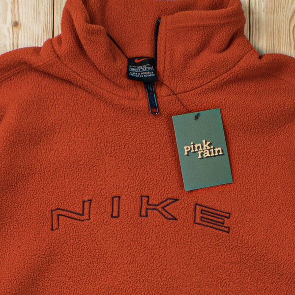 (S/M) Vintage Nike Embroidered Fleece Quarter-Zip Sweatshirt