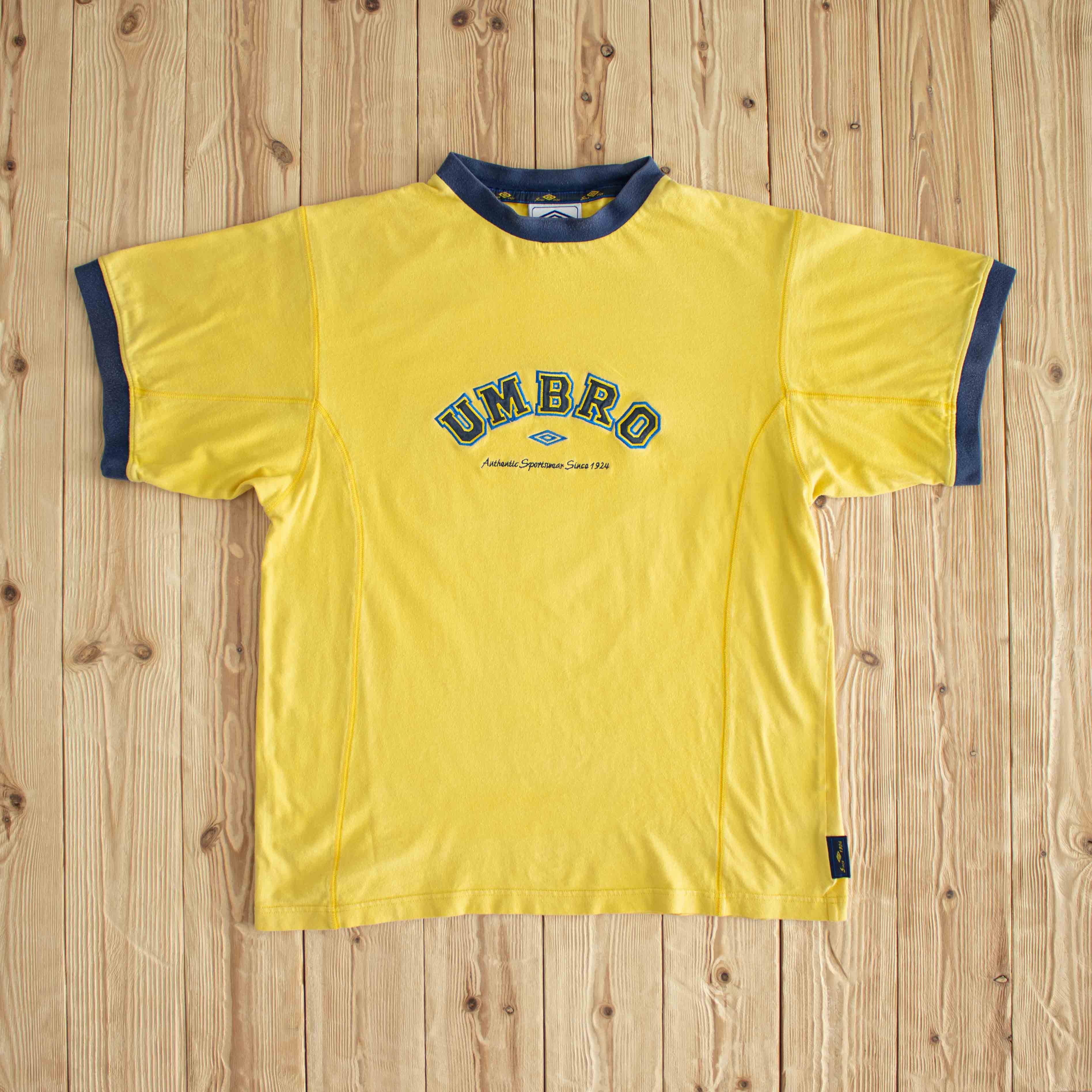 (M/L) Umbro Vintage Embroidered T-Shirt Yellow
