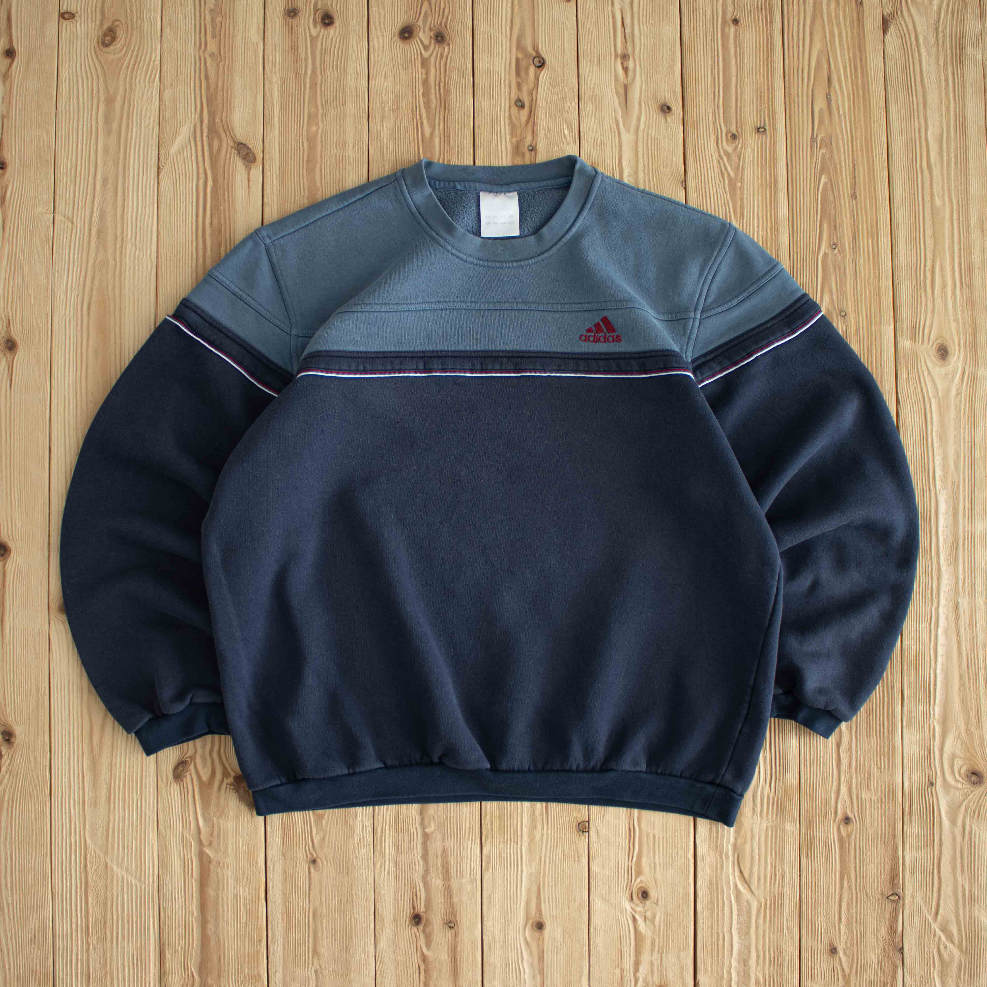(M) Adidas Vintage Embroidered Sweatshirt Blue