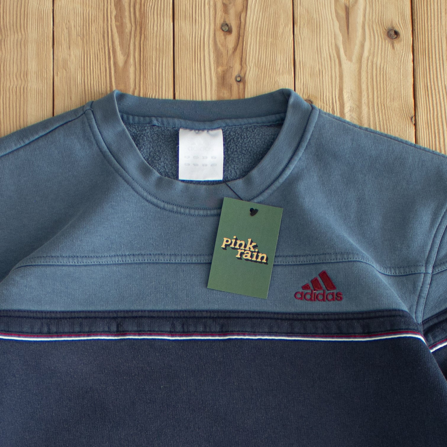 (M) Adidas Vintage Embroidered Sweatshirt Blue