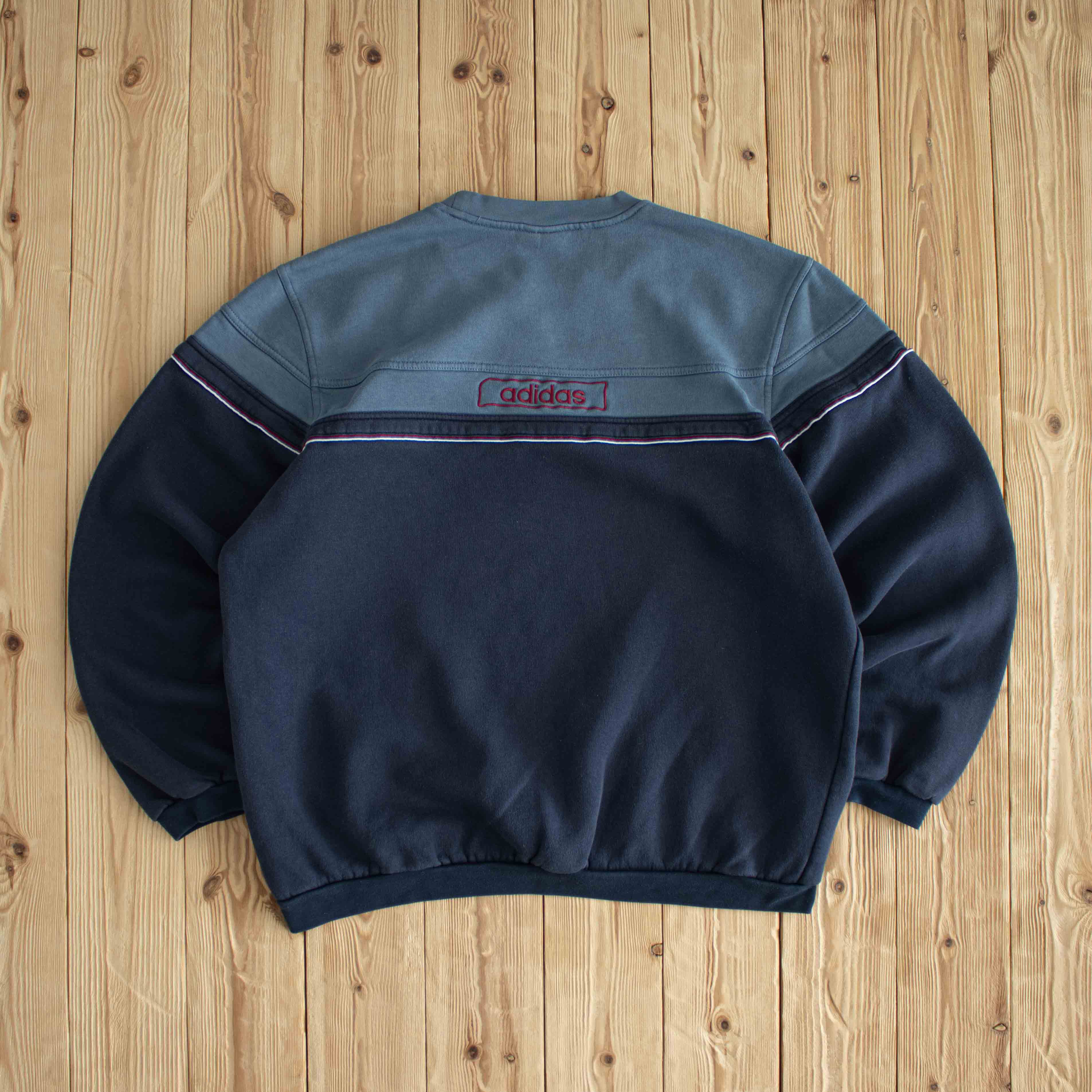 (M) Adidas Vintage Embroidered Sweatshirt Blue