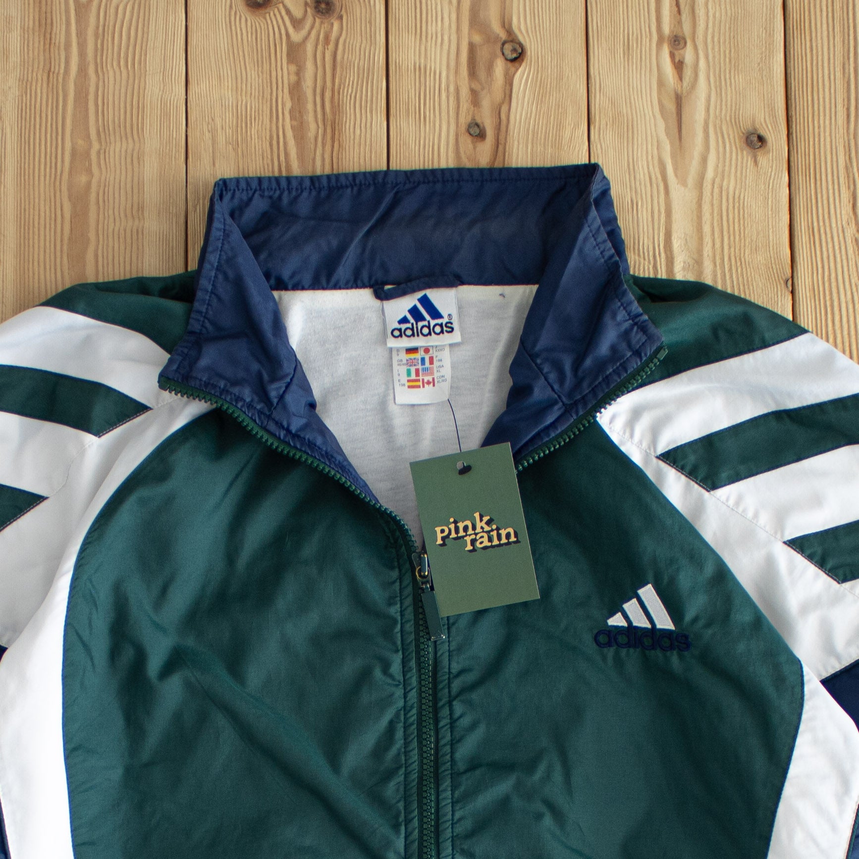 (XL) Adidas Vintage Embroidered Jacket Blue