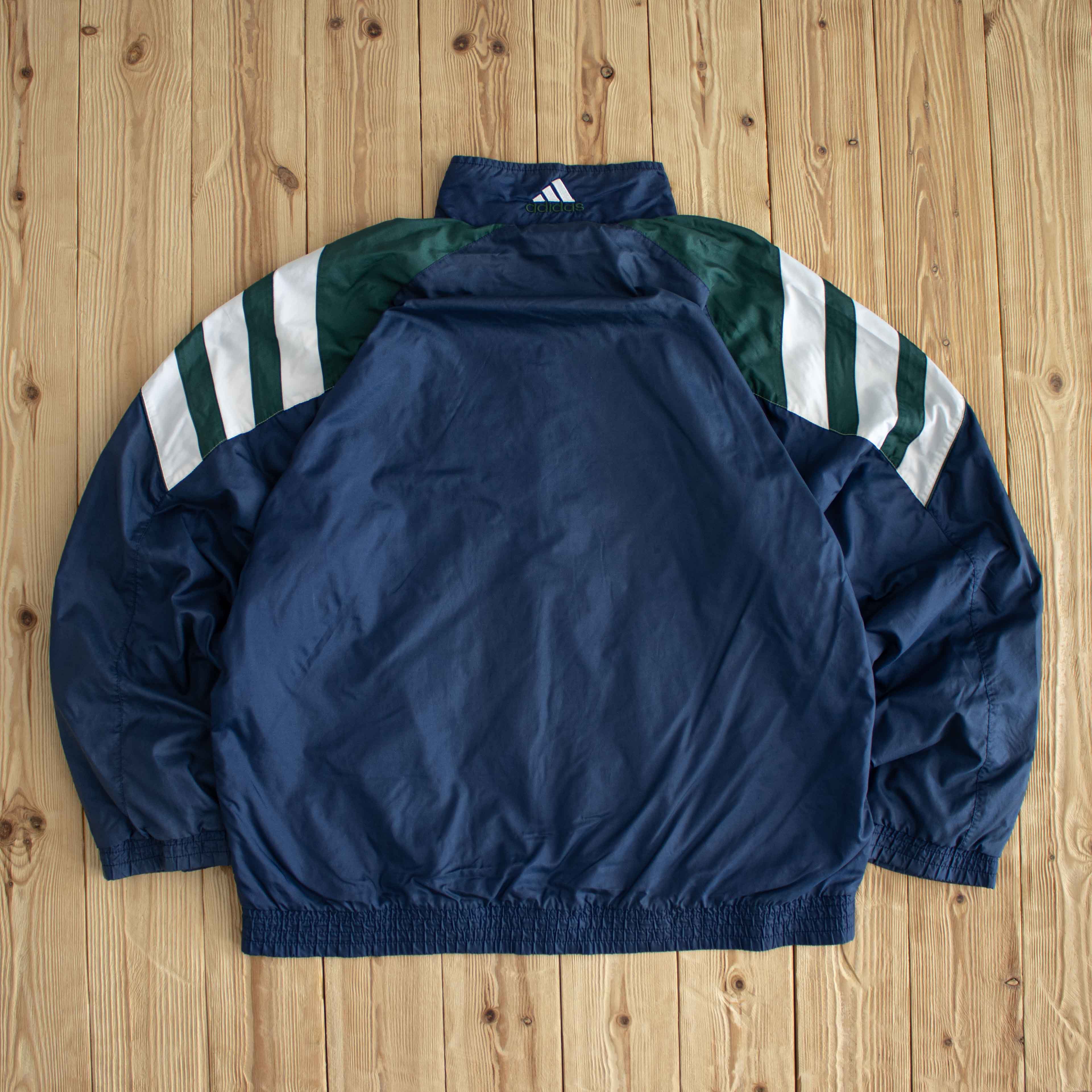 (XL) Adidas Vintage Embroidered Jacket Blue
