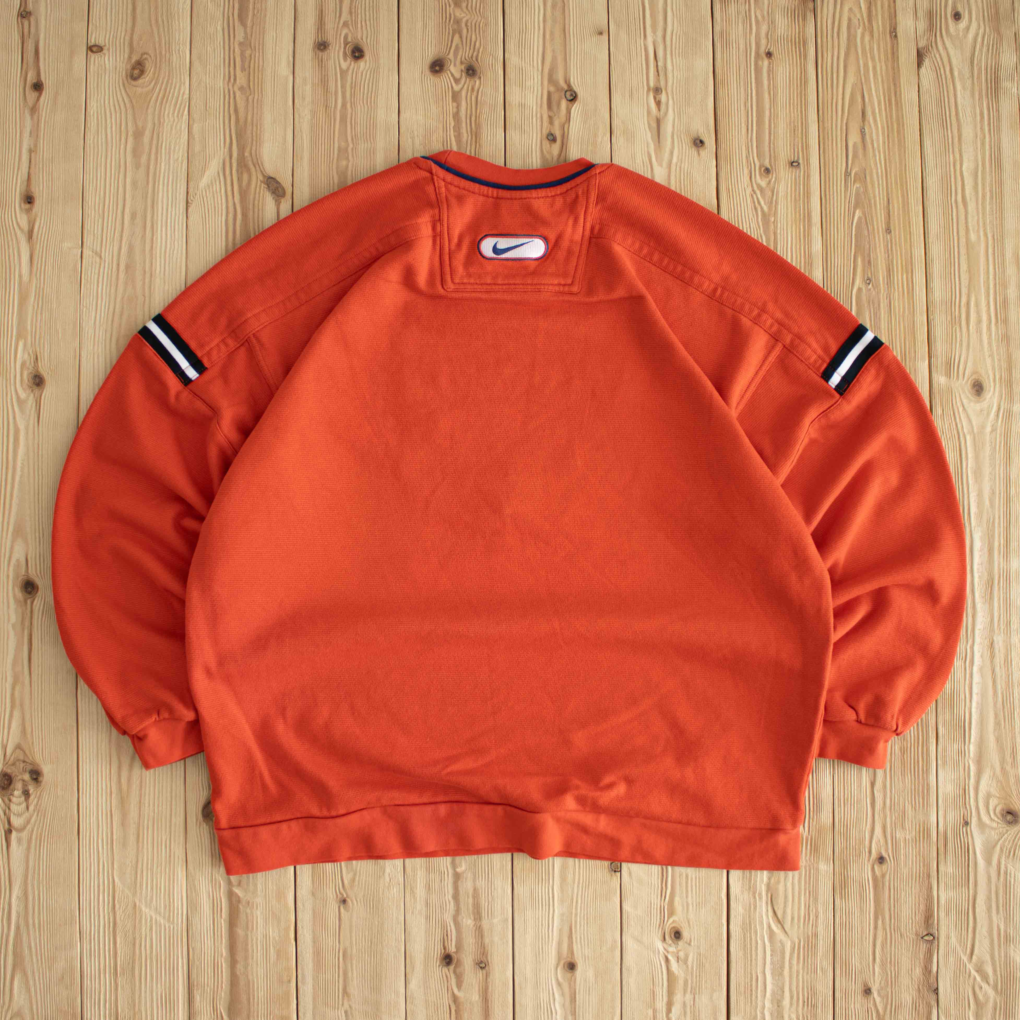 (XL) Nike Spell Out Vintage Embroidered Sweatshirt Orange
